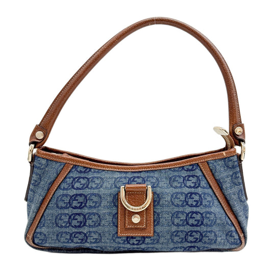Abbey Blue GG Canvas Denim Shoulder Bag