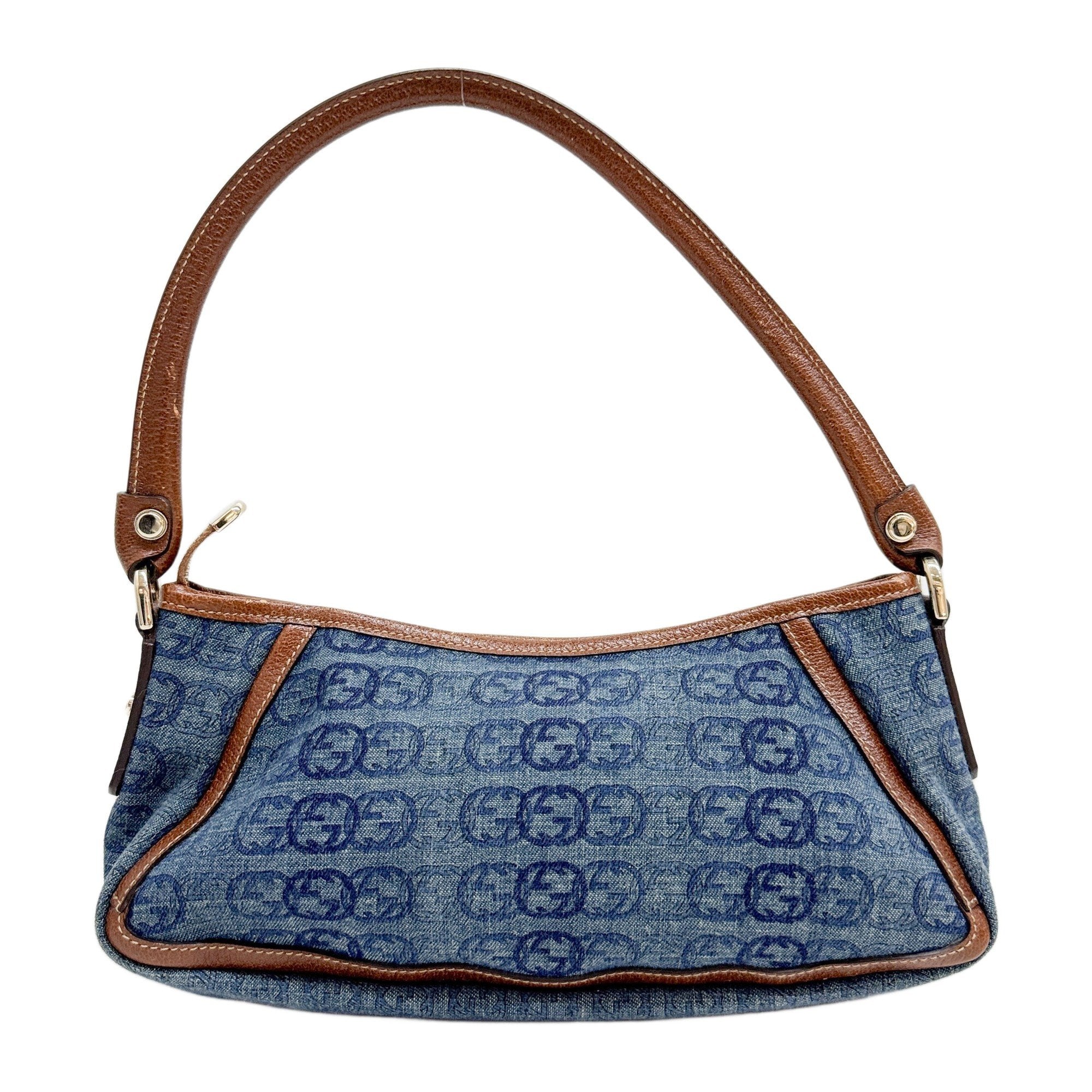 Abbey Blue GG Canvas Denim Shoulder Bag