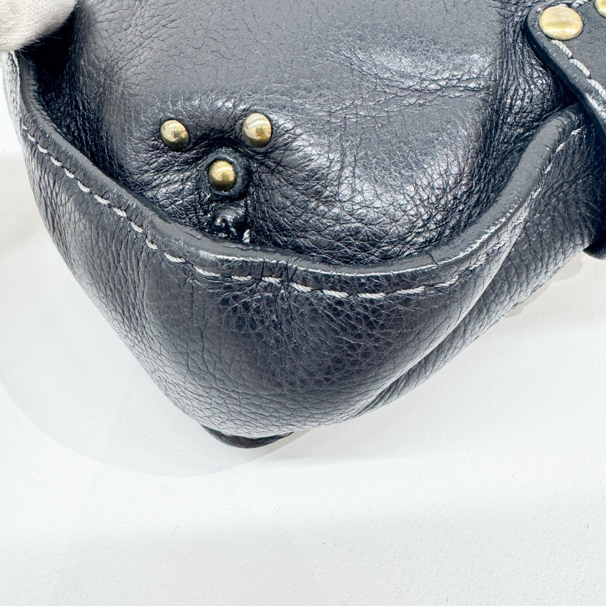 Paddington Pouch Black Leather Shoulder Bag