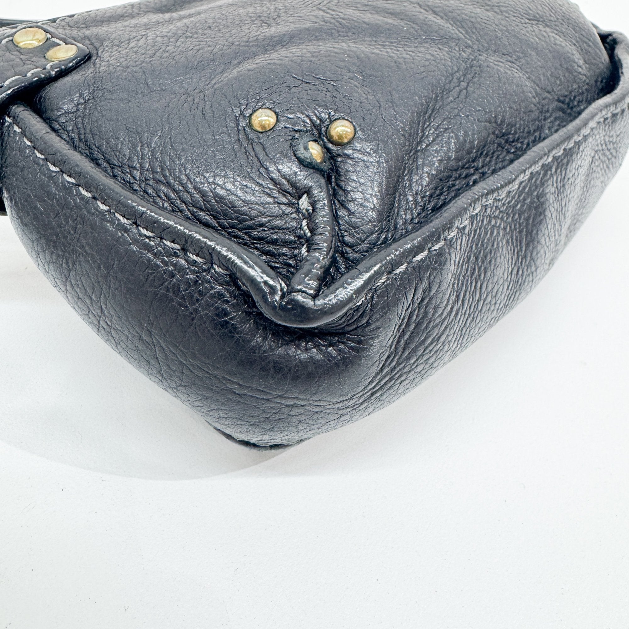 Paddington Pouch Black Leather Shoulder Bag