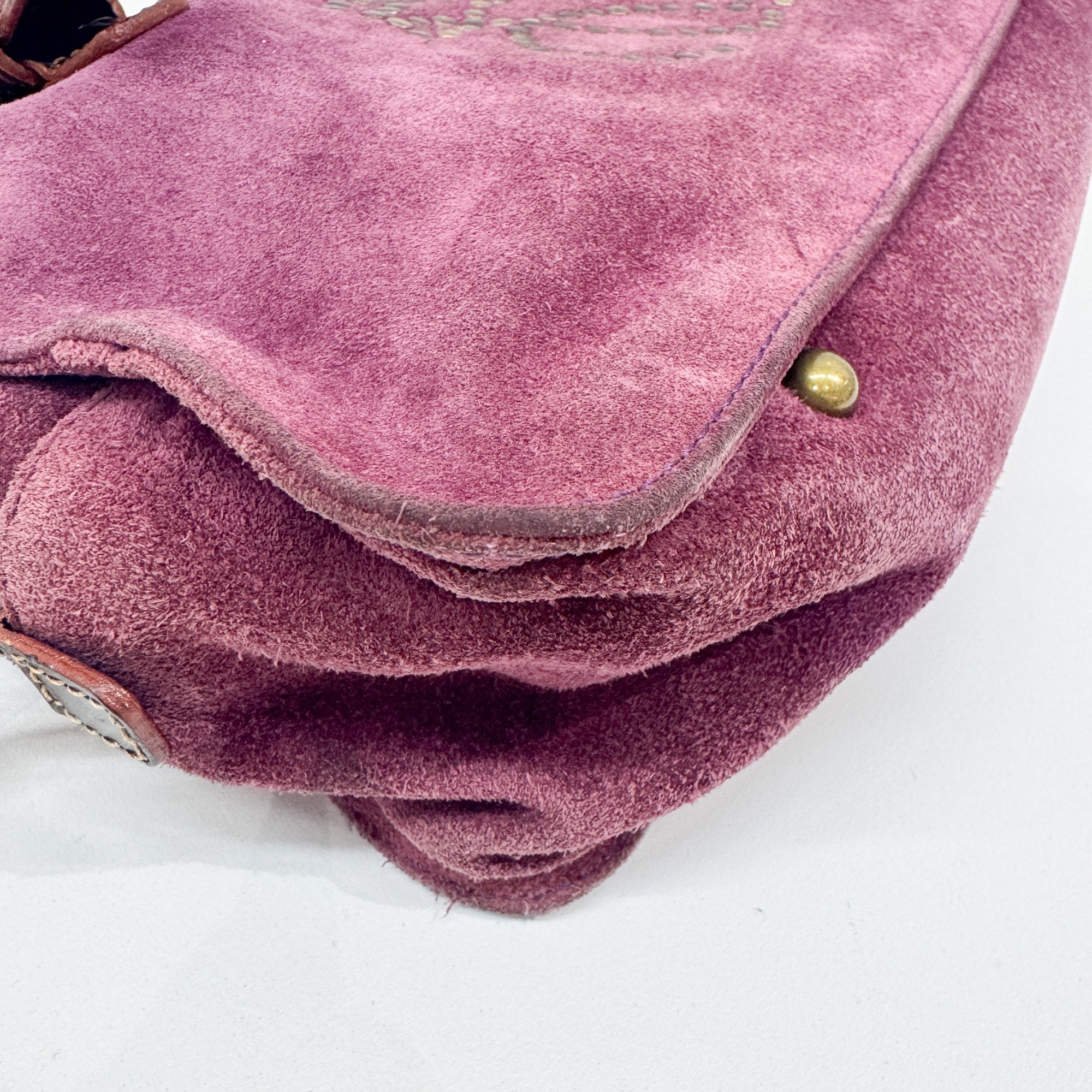 Amazona Purple Suede Hand Bag