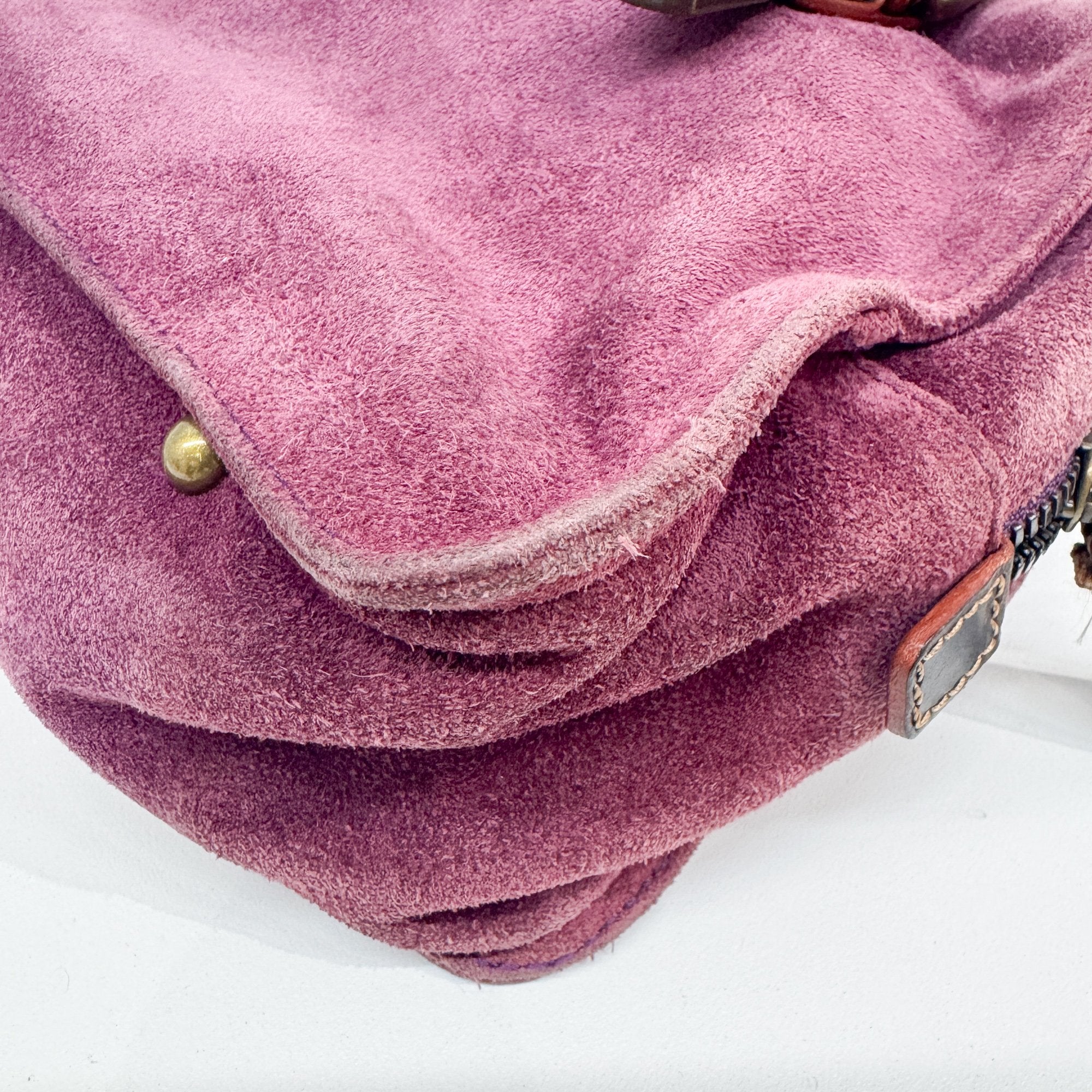 Amazona Purple Suede Hand Bag