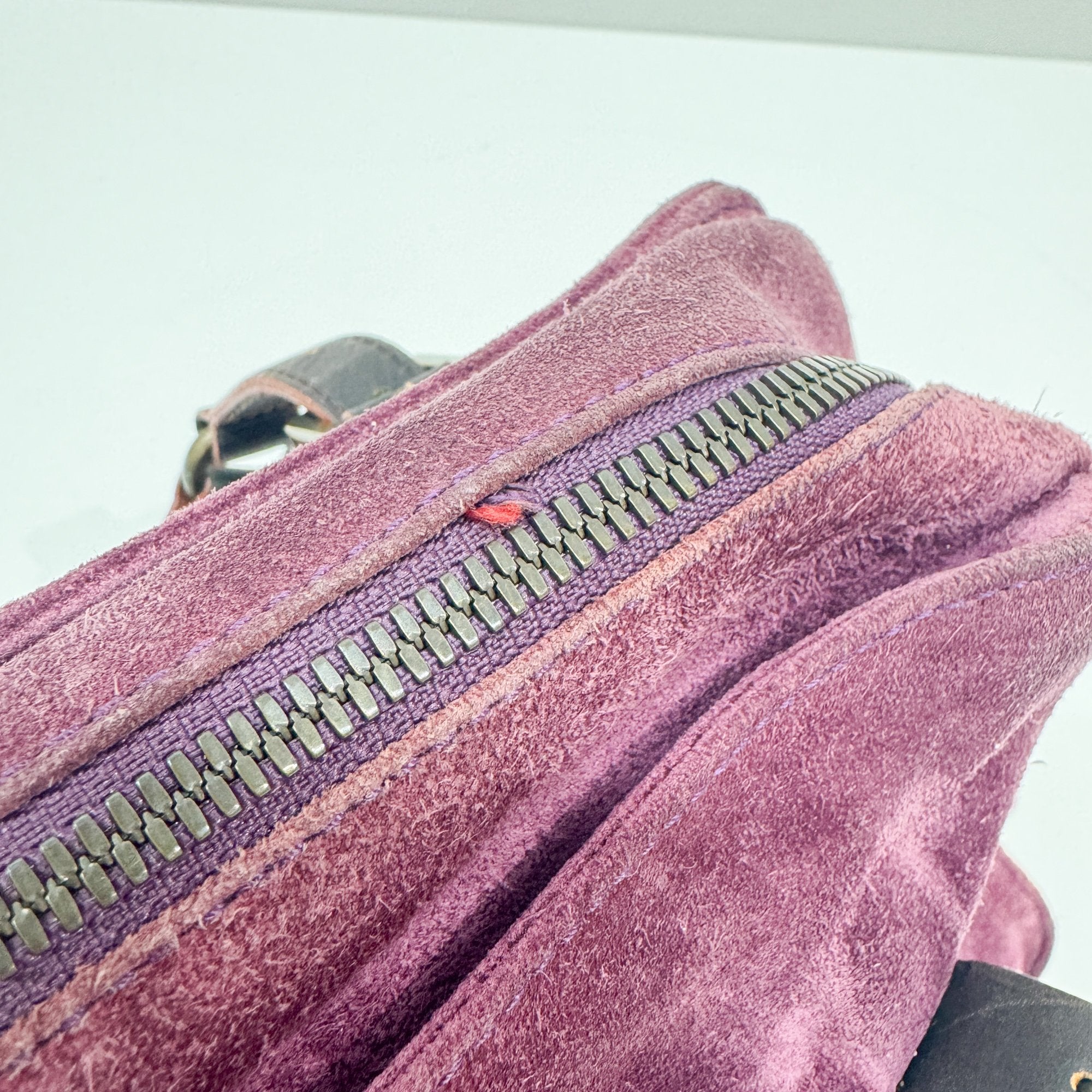 Amazona Purple Suede Hand Bag