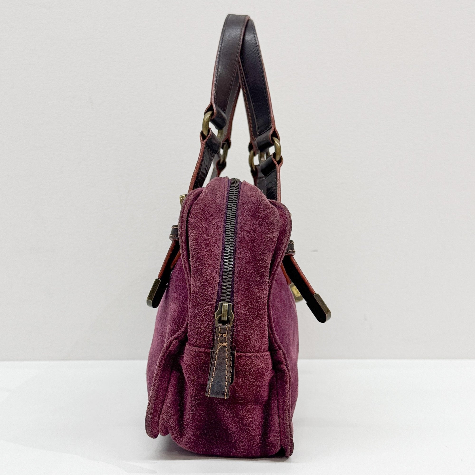 Amazona Purple Suede Hand Bag