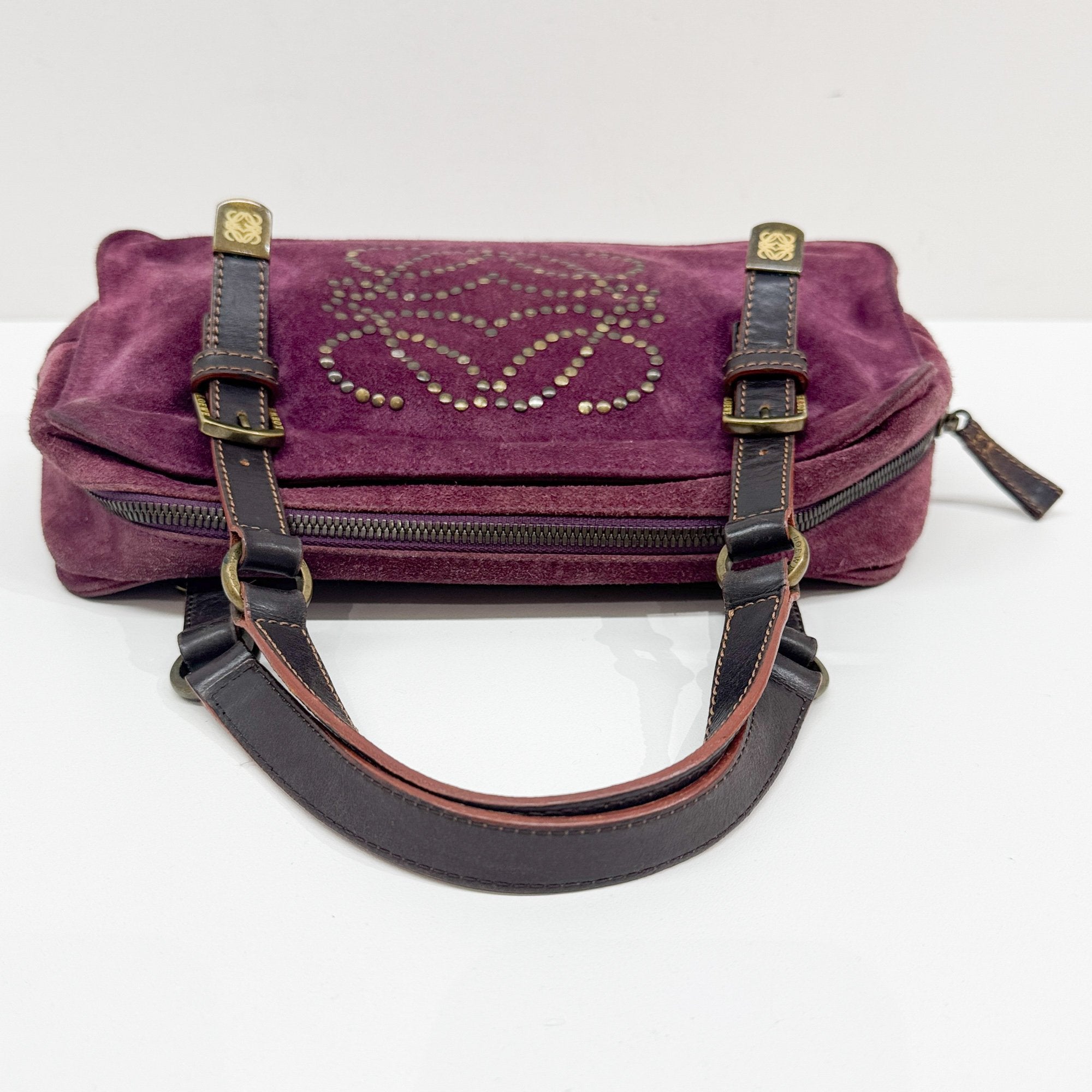 Amazona Purple Suede Hand Bag