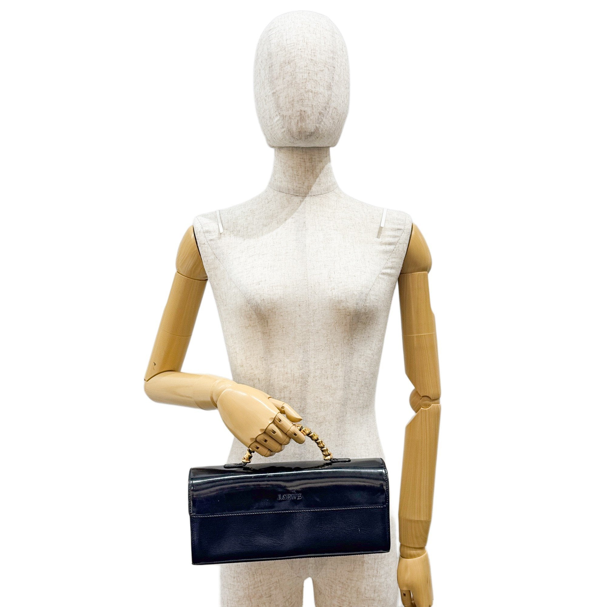 Velazquez Black Leather Hand Bag