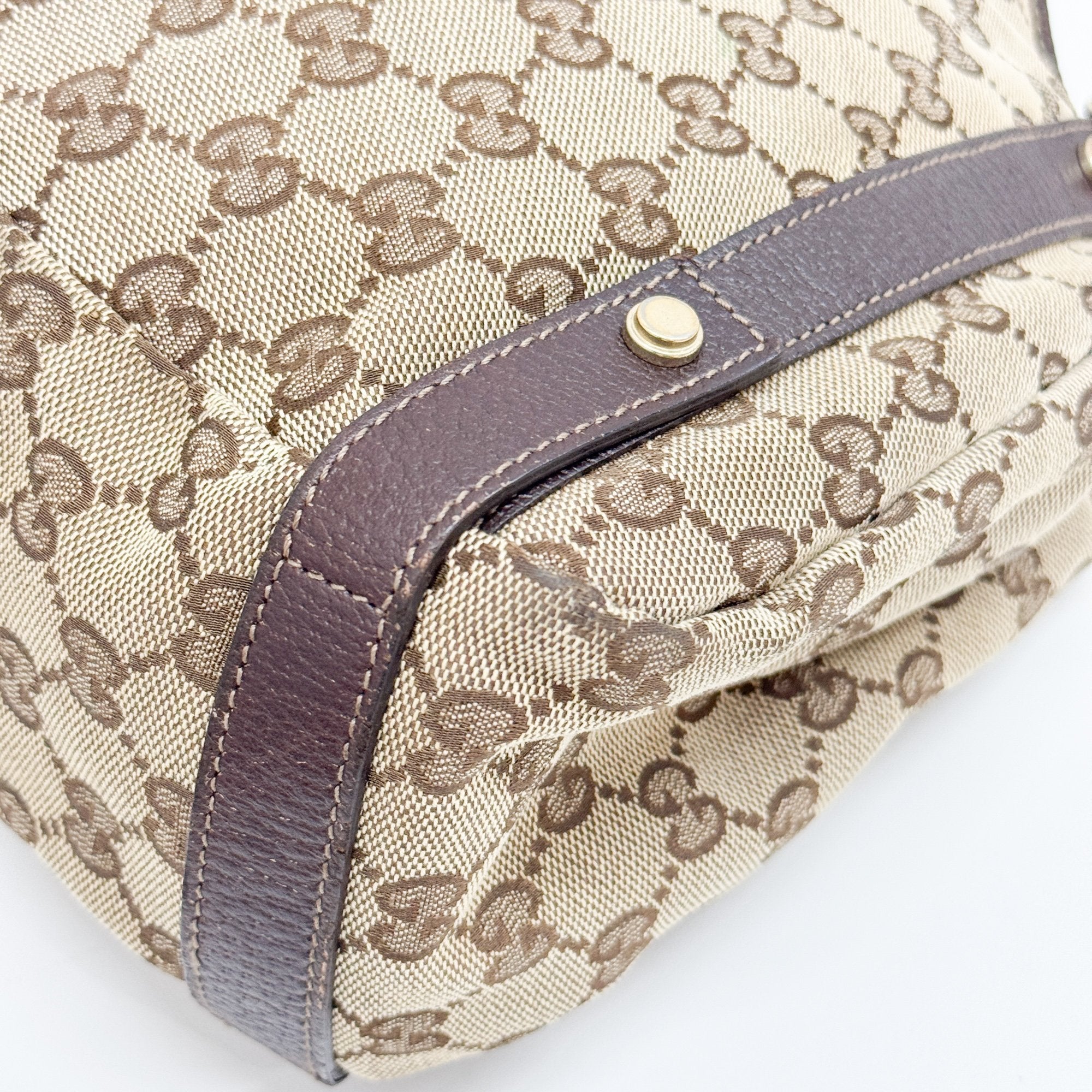 Abbey Brown GG Canvas Shoulder Bag