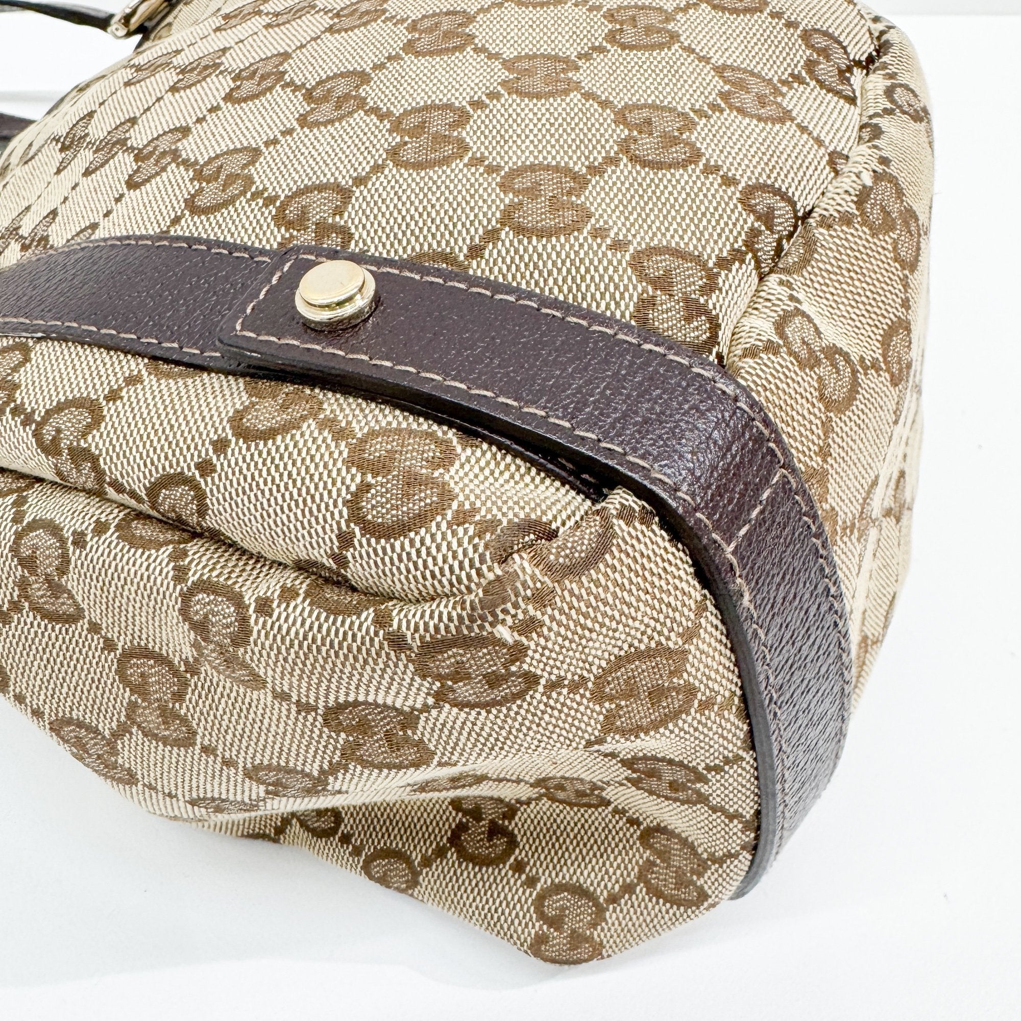 Abbey Brown GG Canvas Shoulder Bag