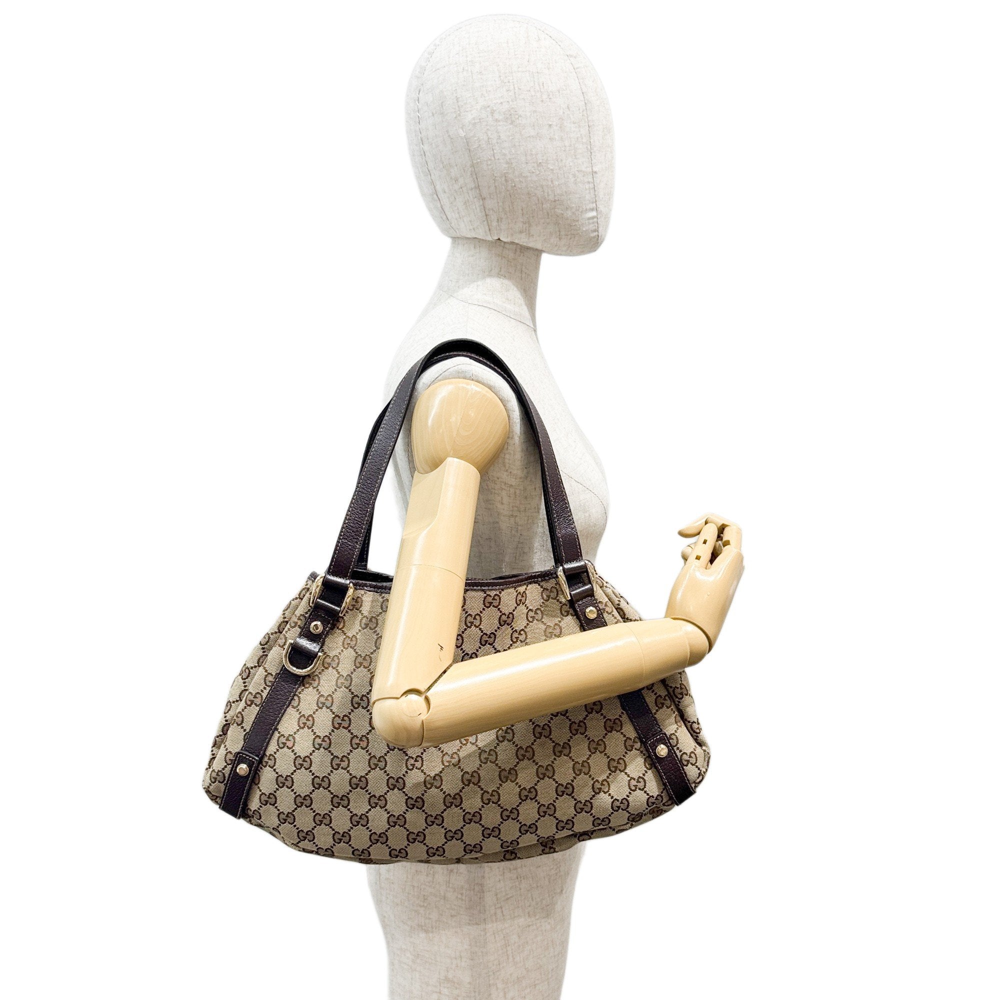 Abbey Brown GG Canvas Shoulder Bag