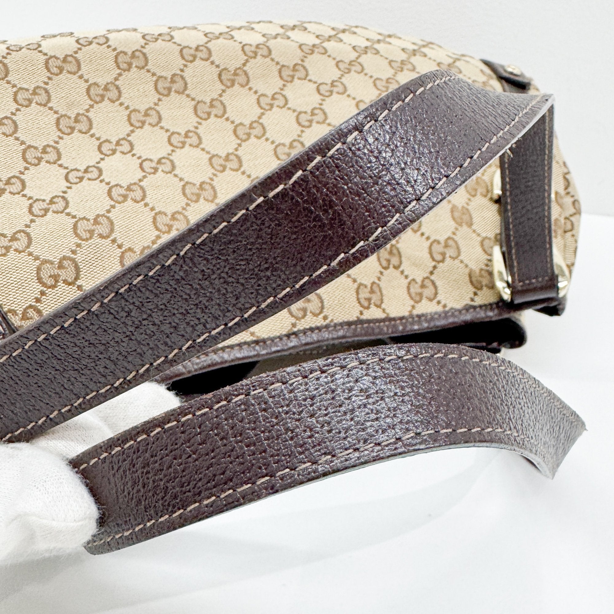 Abbey Brown GG Canvas Shoulder Bag