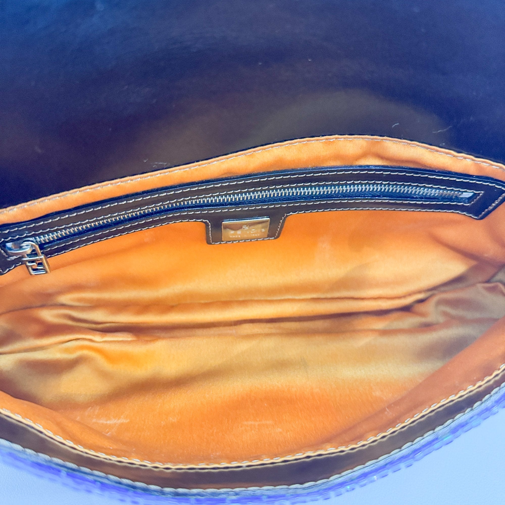Baguette Blue Sequin Shoulder Bag