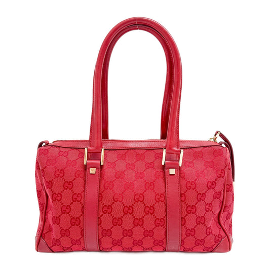 Small Boston Red GG Canvas Shoulder Bag