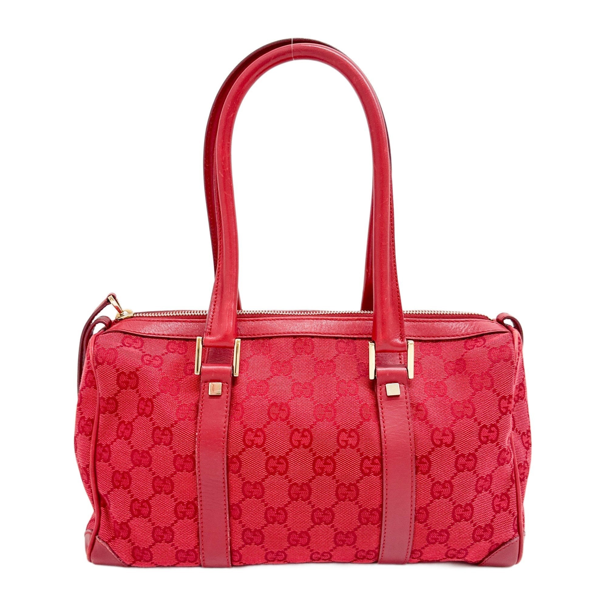 Small Boston Red GG Canvas Shoulder Bag