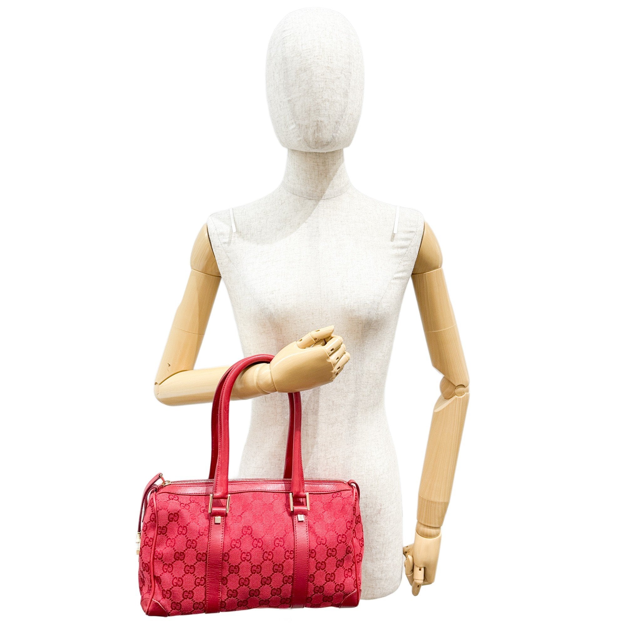 Small Boston Red GG Canvas Shoulder Bag