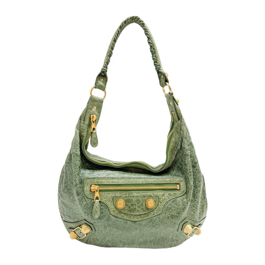 Giant 21 Green Leather Hobo Bag