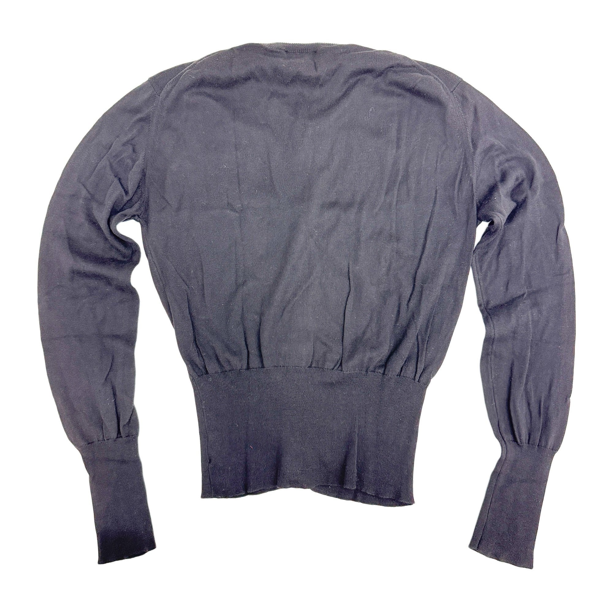 Size L EU Black Cotton Cardigan