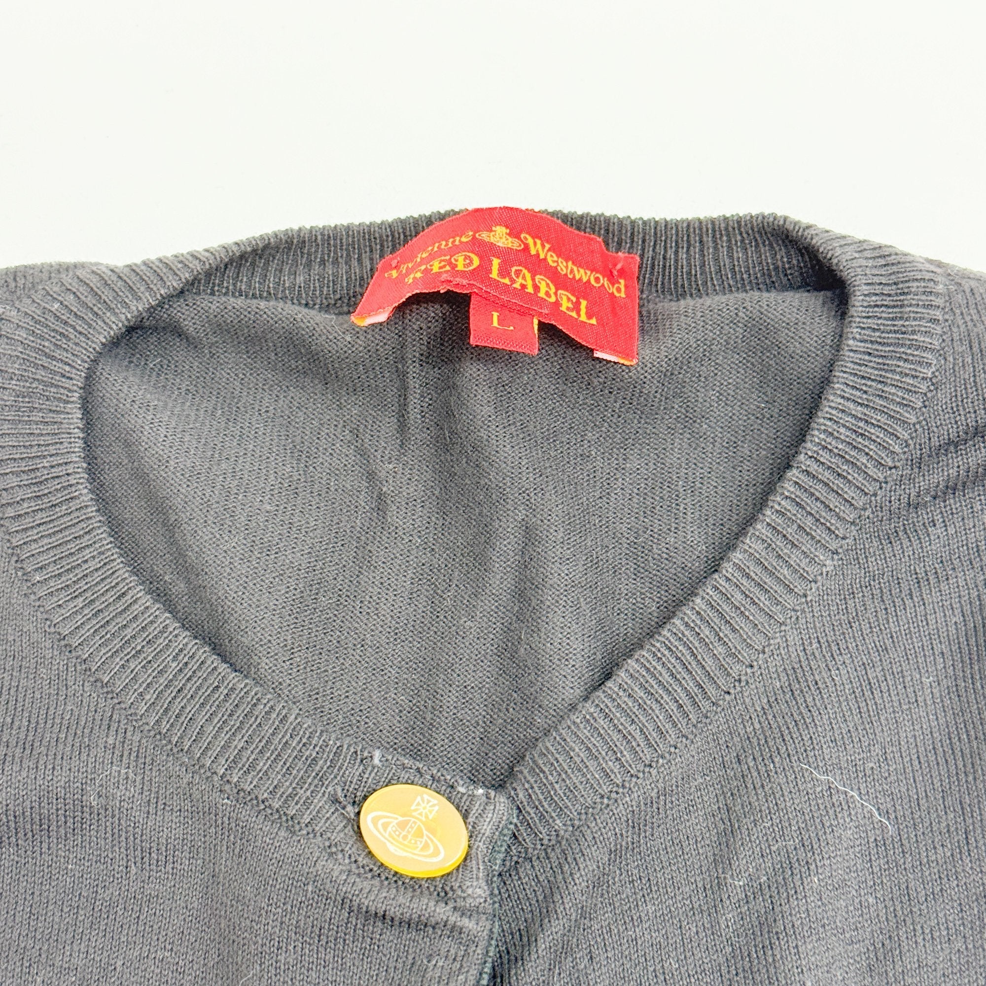 Size L EU Black Cotton Cardigan