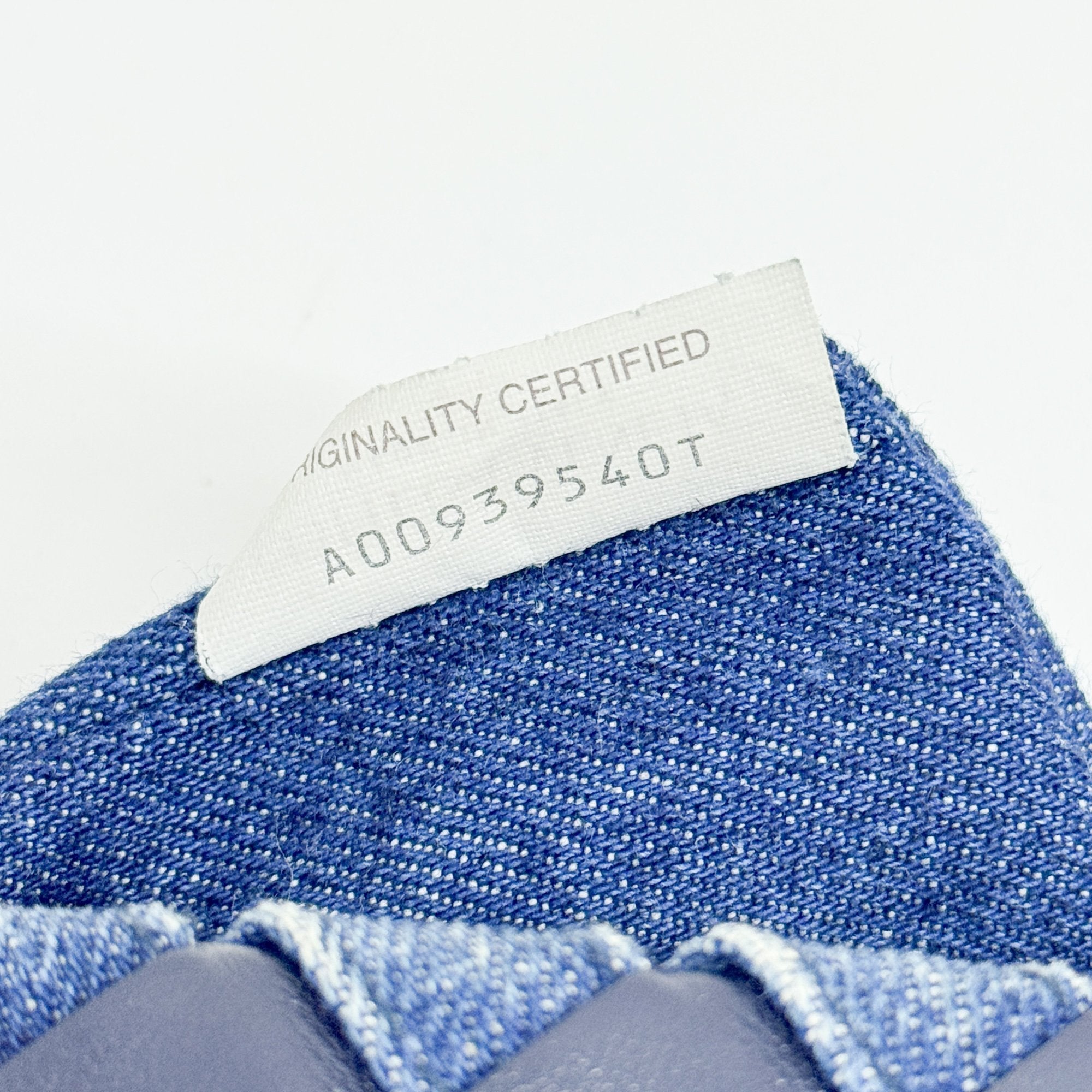 Intrecciato Blue Denim and Leather Clutch Bag