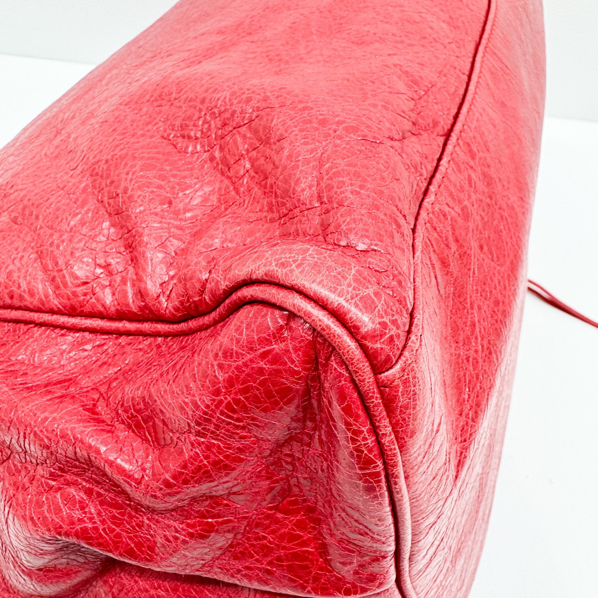 Work Red Leather Two Way Bag