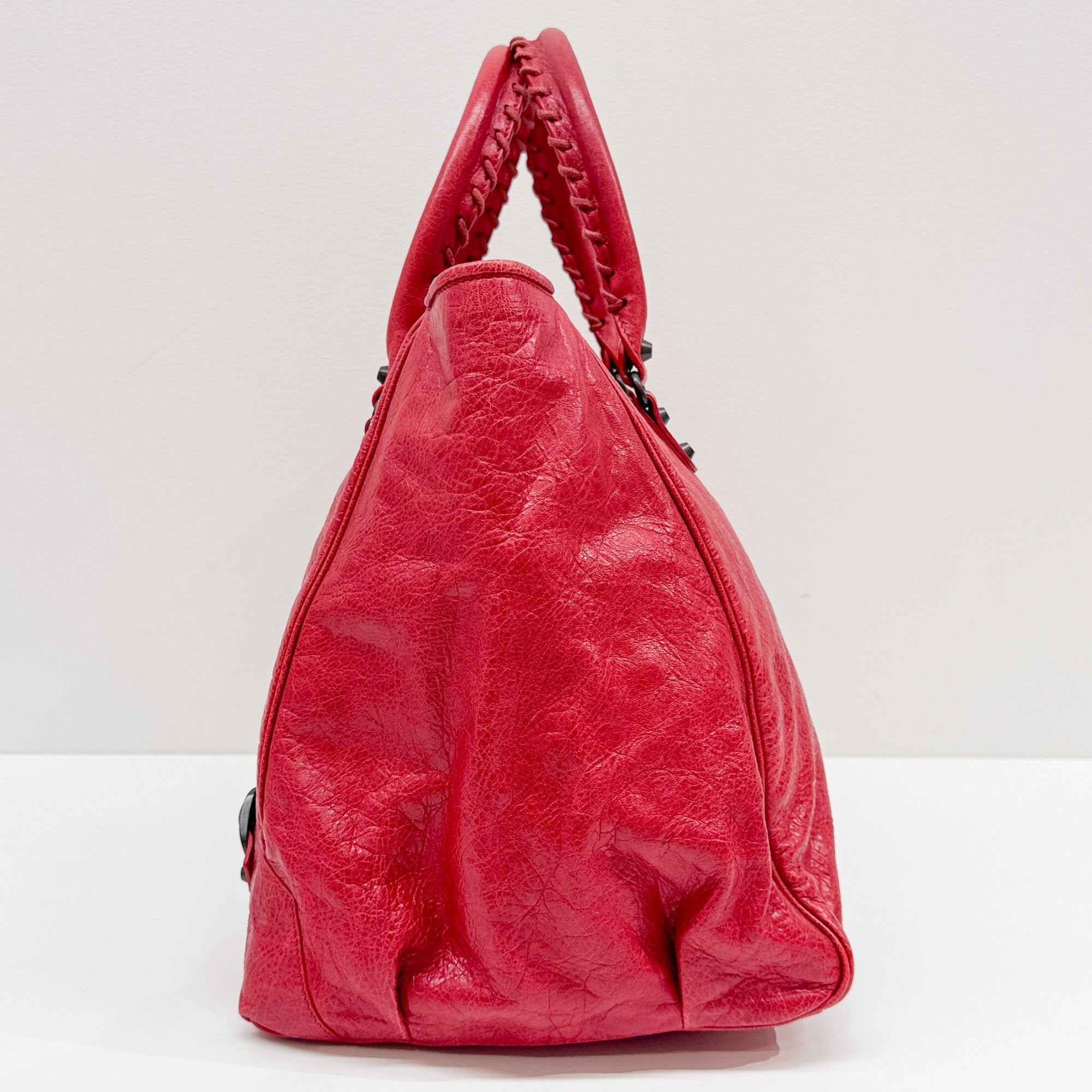 Work Red Leather Two Way Bag