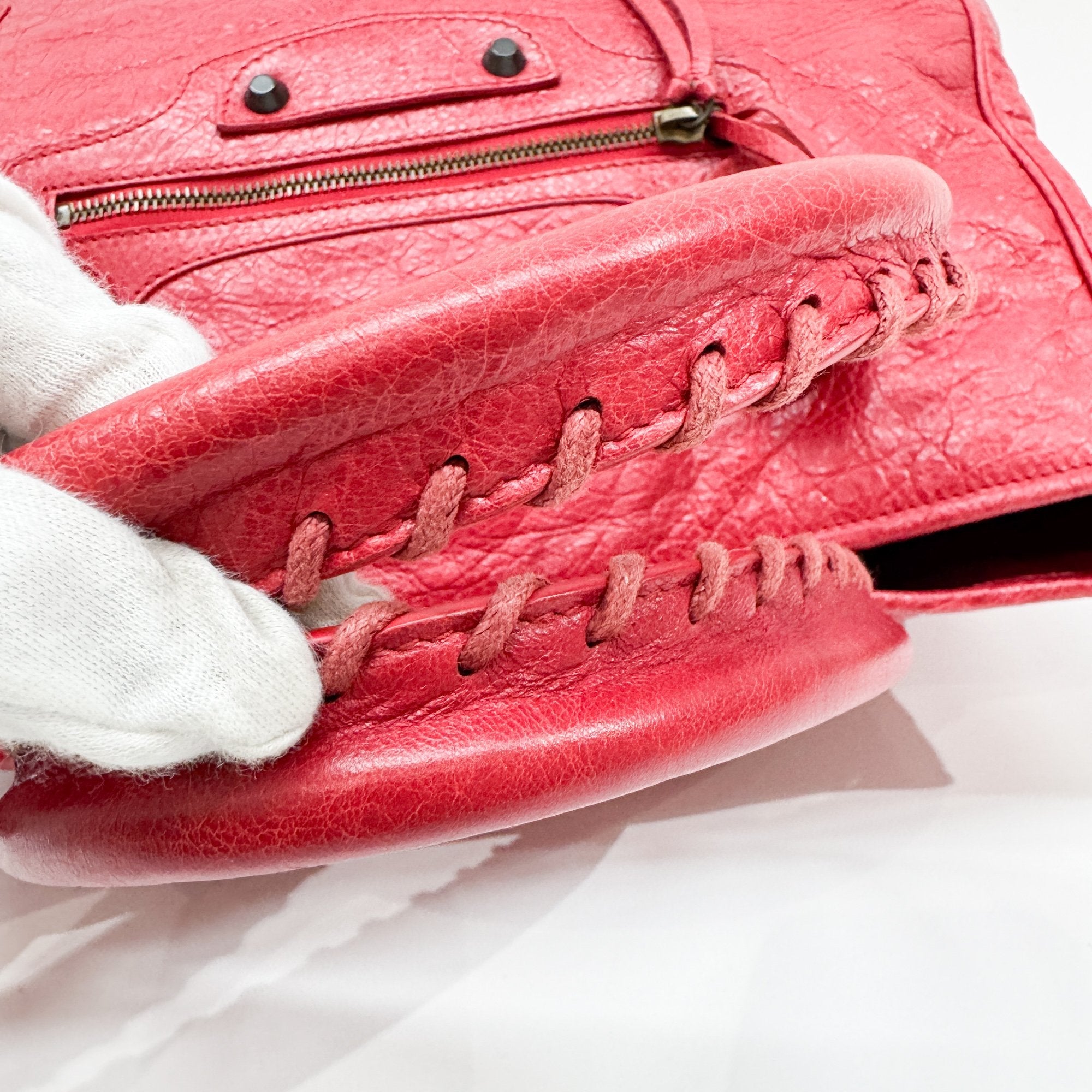 Work Red Leather Two Way Bag