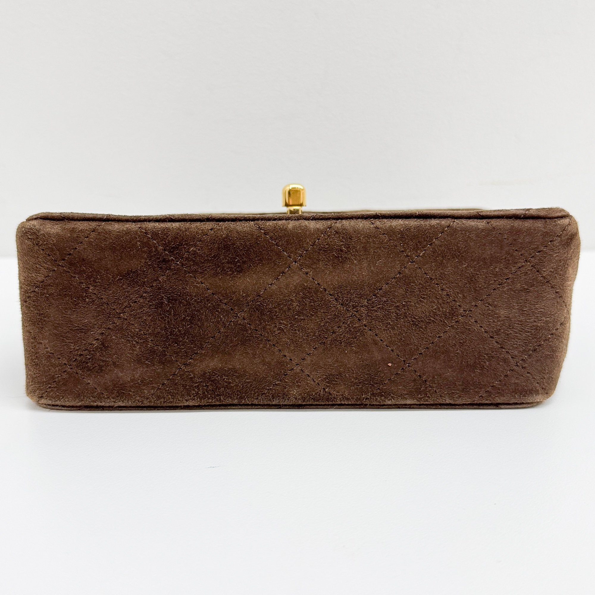 Mini Classic Flap Matelasse Brown Suede Shoulder Bag