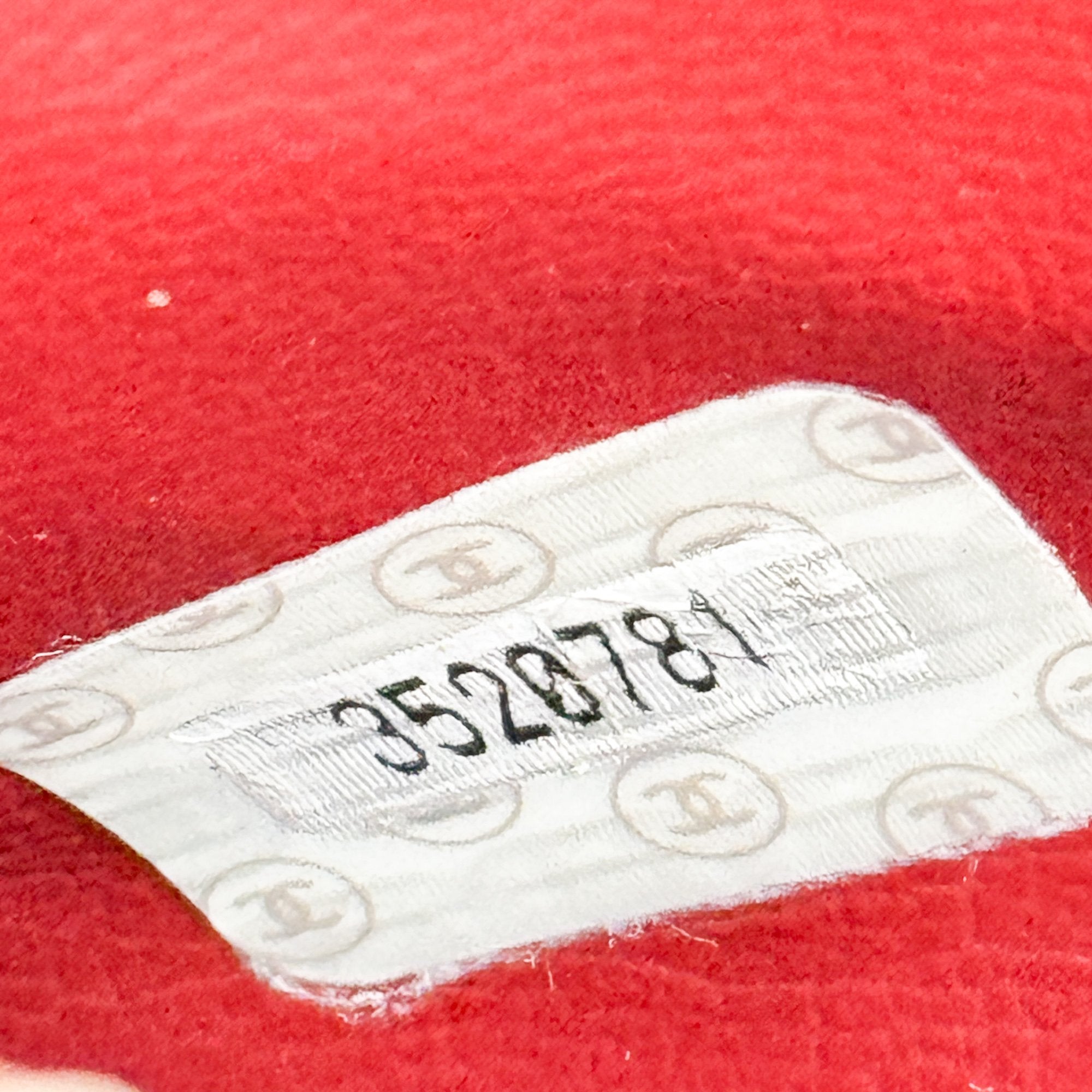 CC Logo Red Leather Vanity Bag