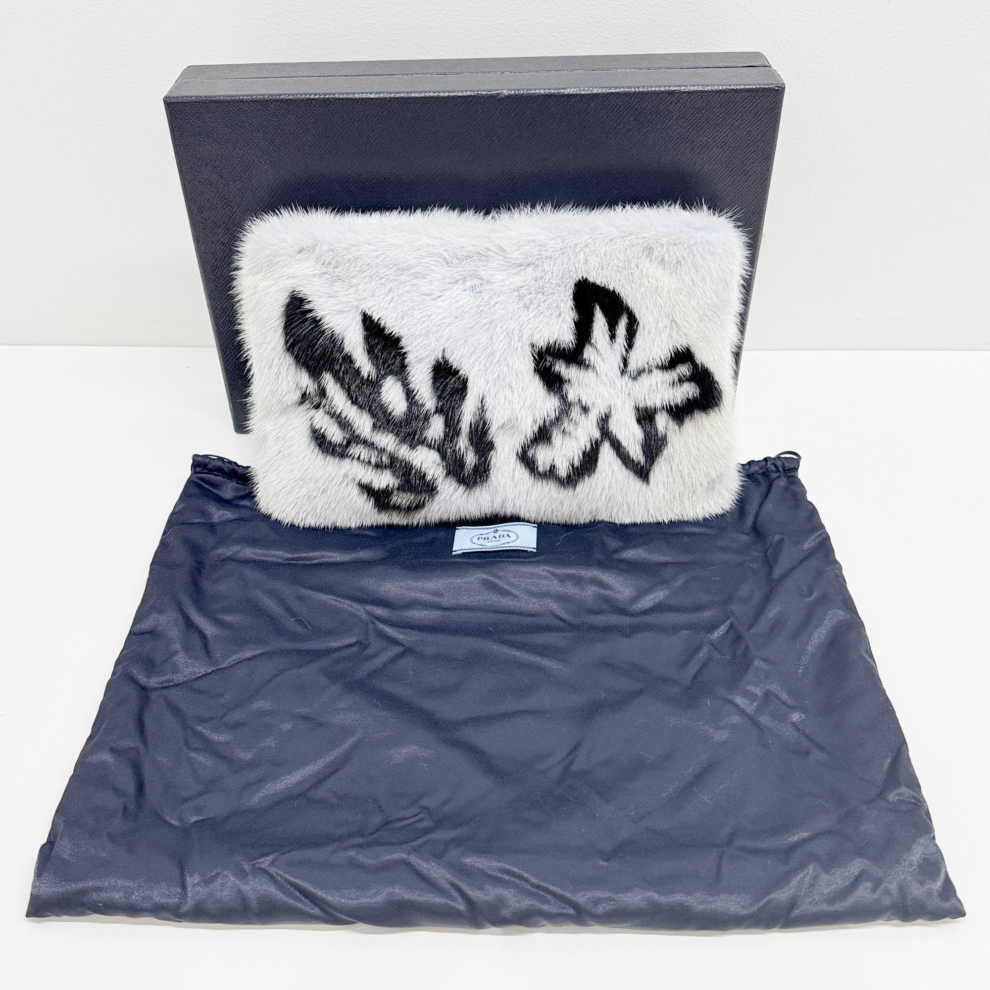 Baby Blue Mink Fur Clutch Bag