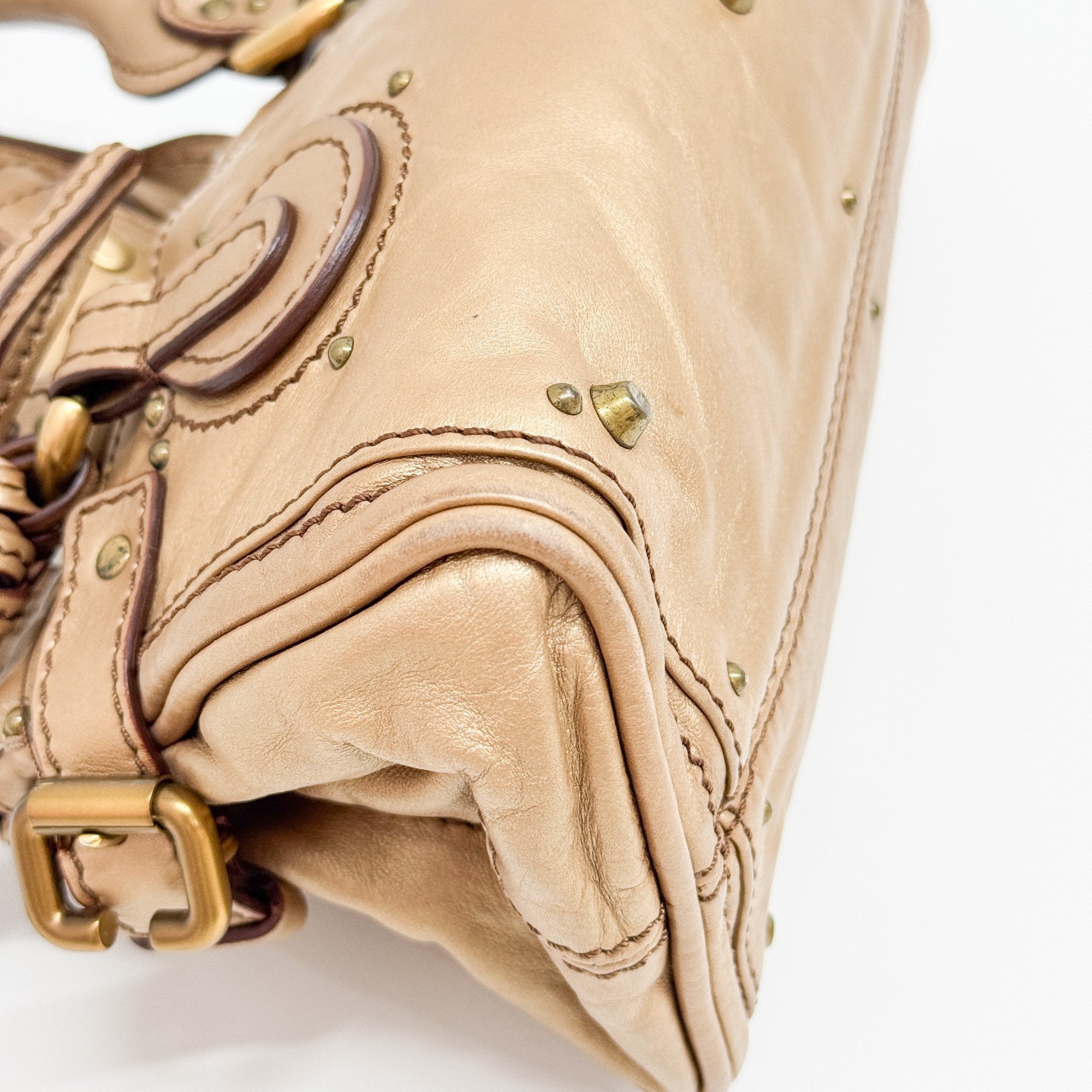 Paddington Mini Gold Leather Shoulder Bag