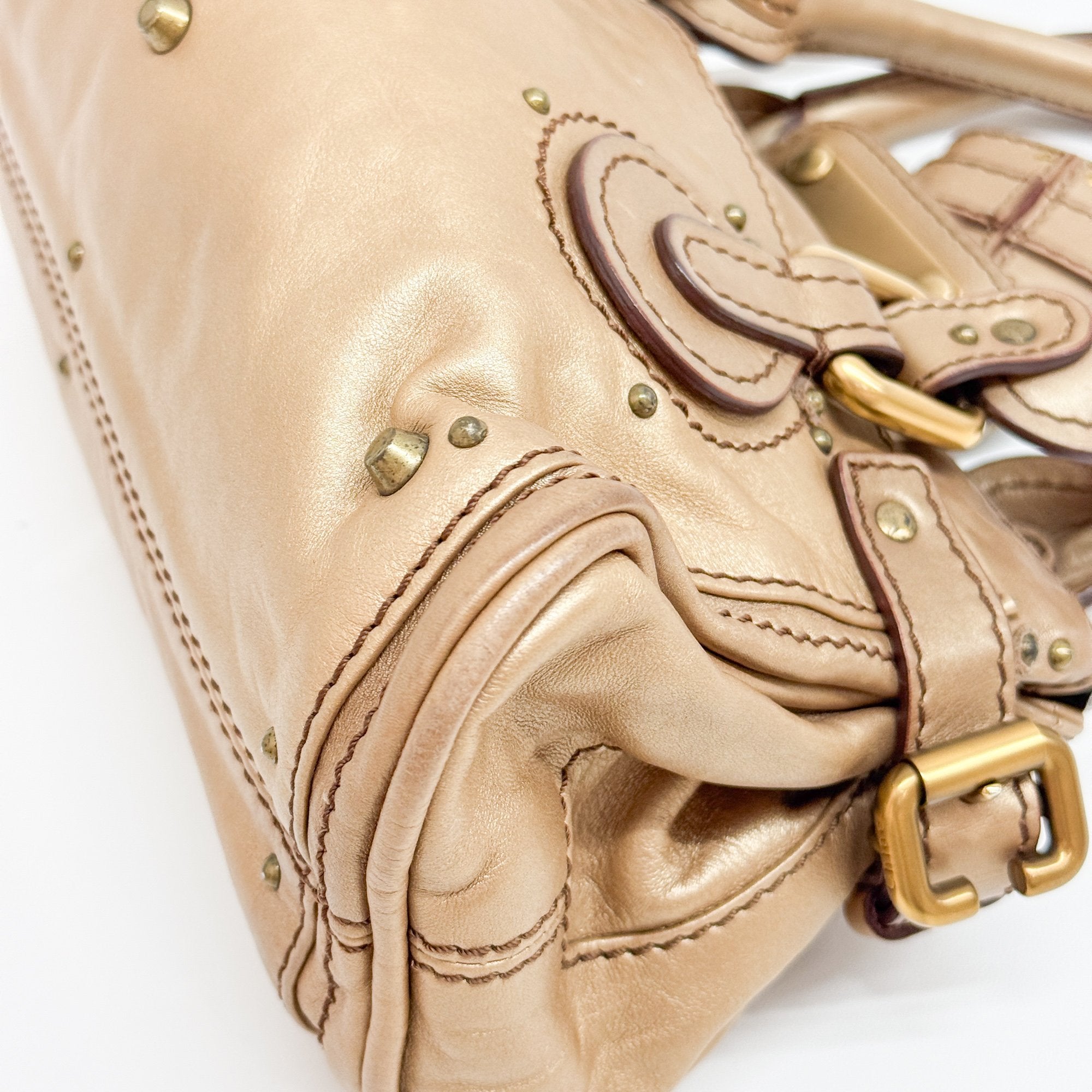 Paddington Mini Gold Leather Shoulder Bag