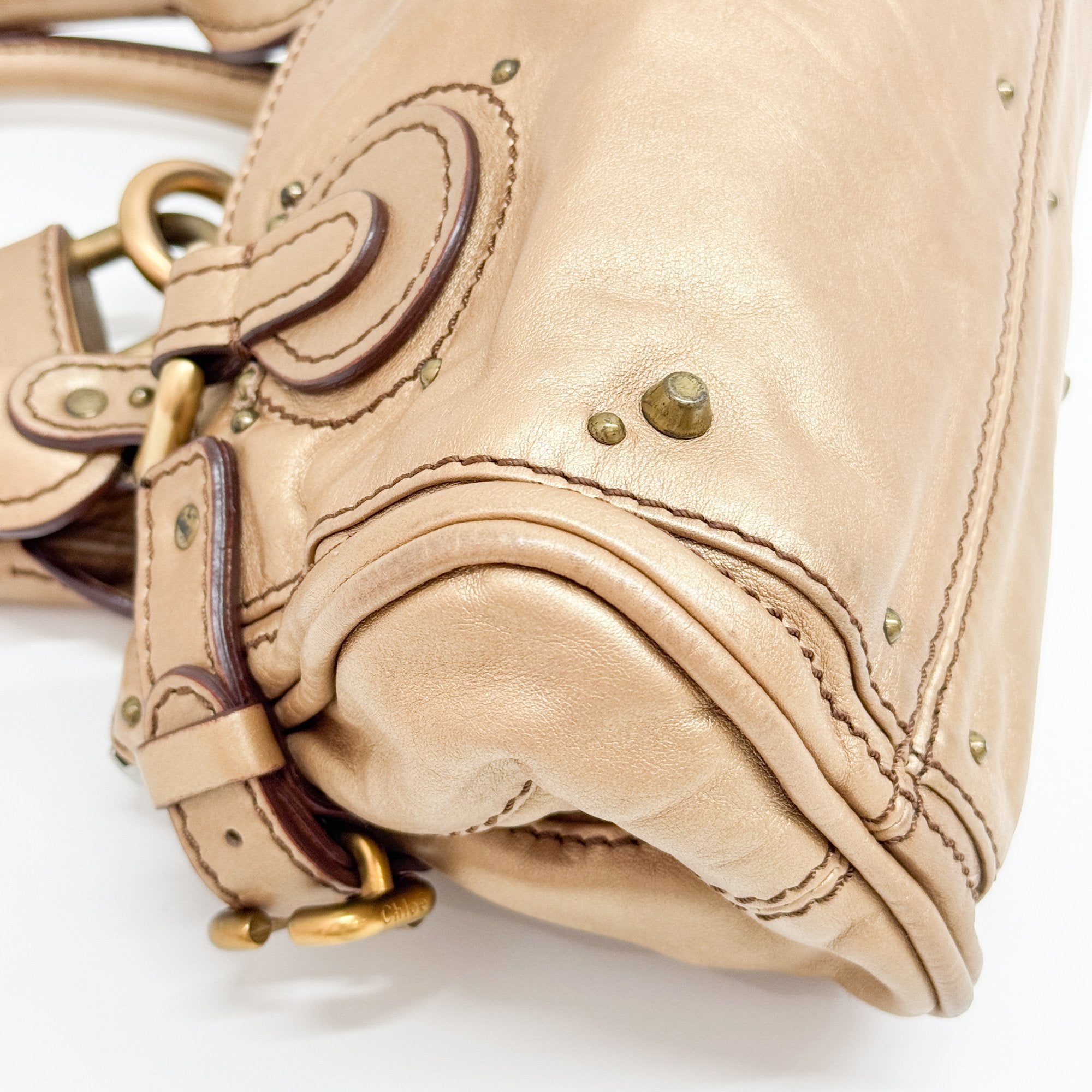 Paddington Mini Gold Leather Shoulder Bag