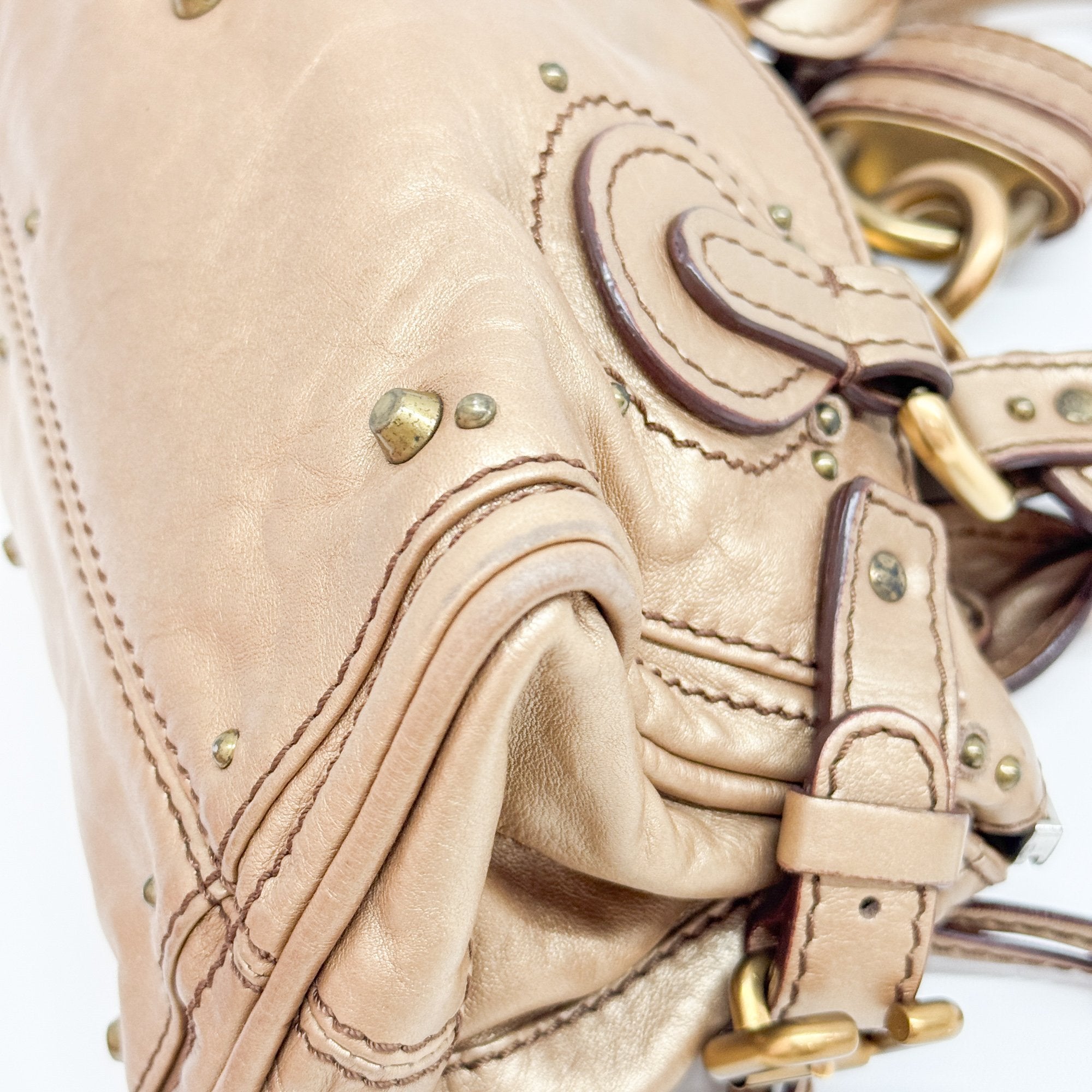 Paddington Mini Gold Leather Shoulder Bag