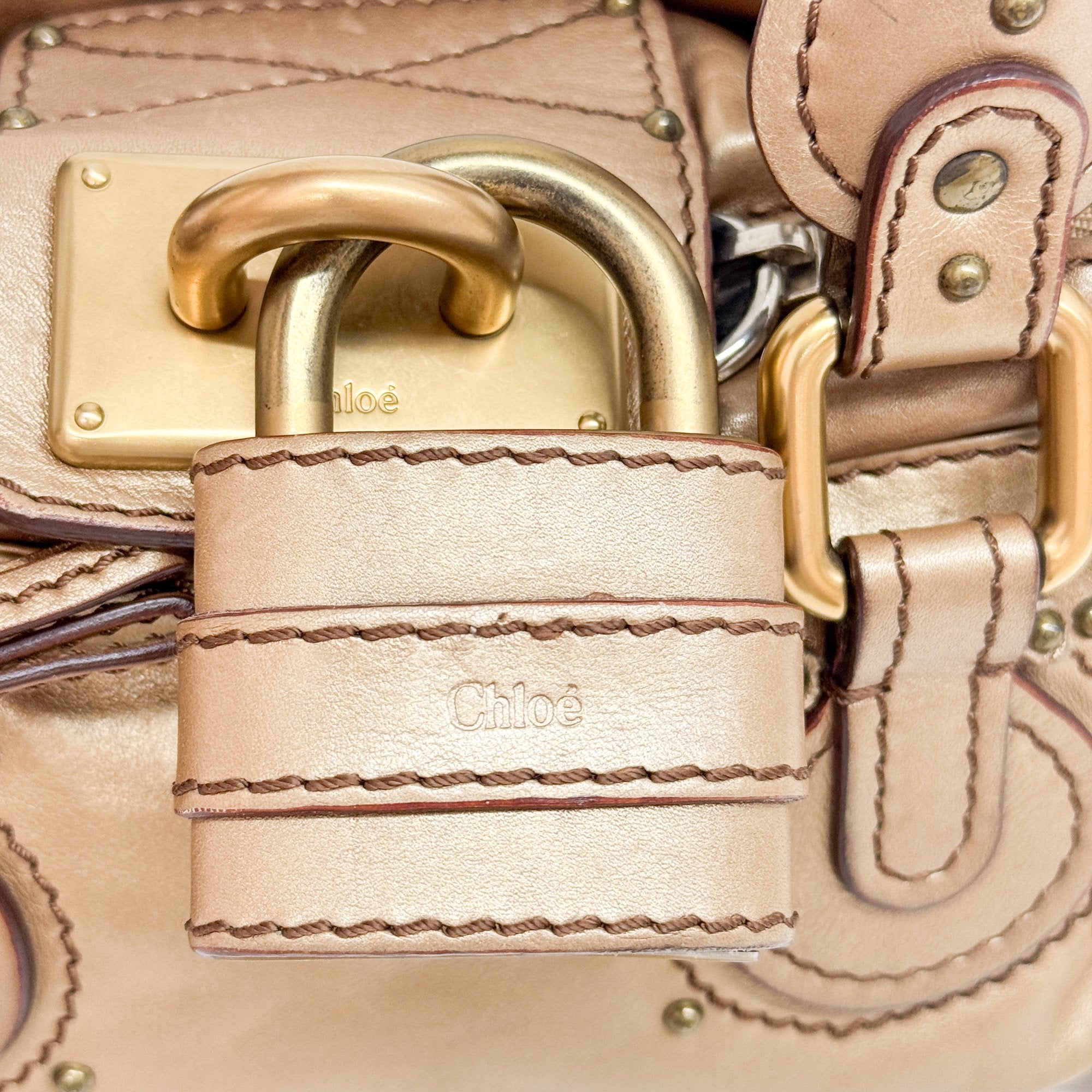 Paddington Mini Gold Leather Shoulder Bag