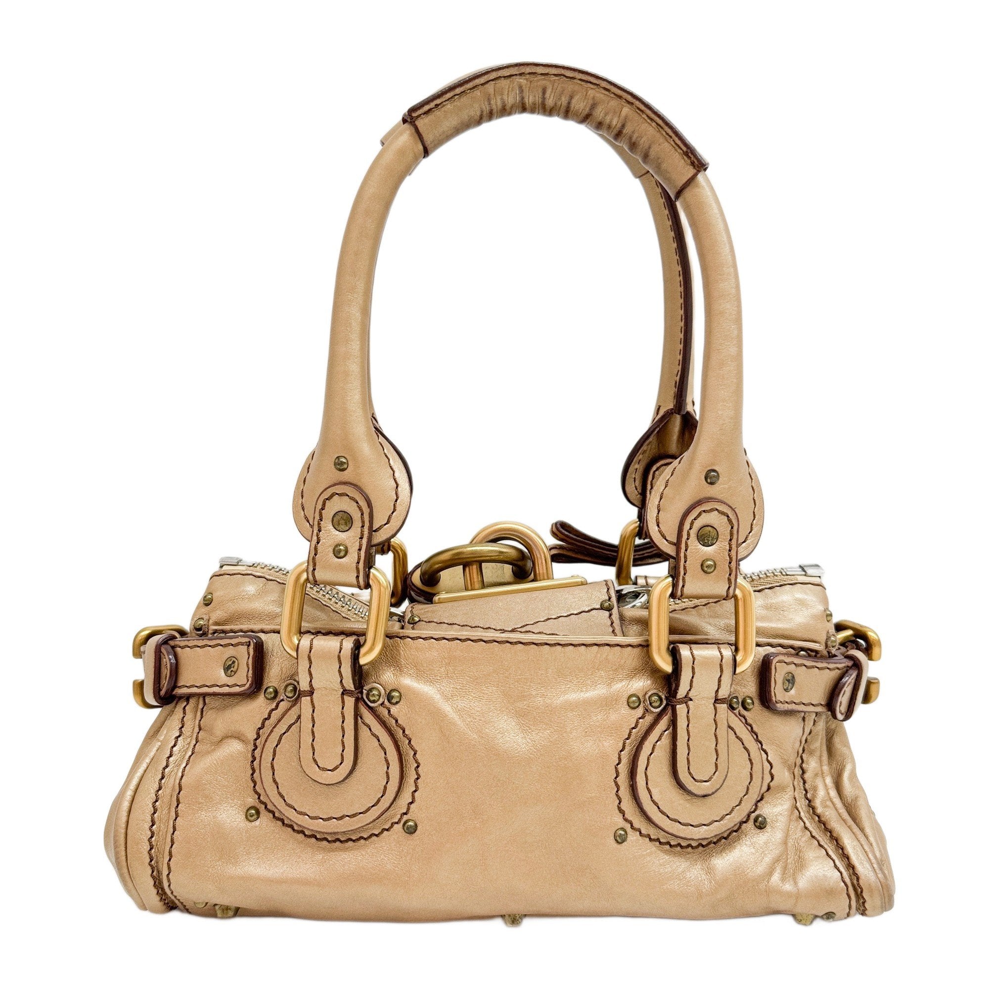 Paddington Mini Gold Leather Shoulder Bag