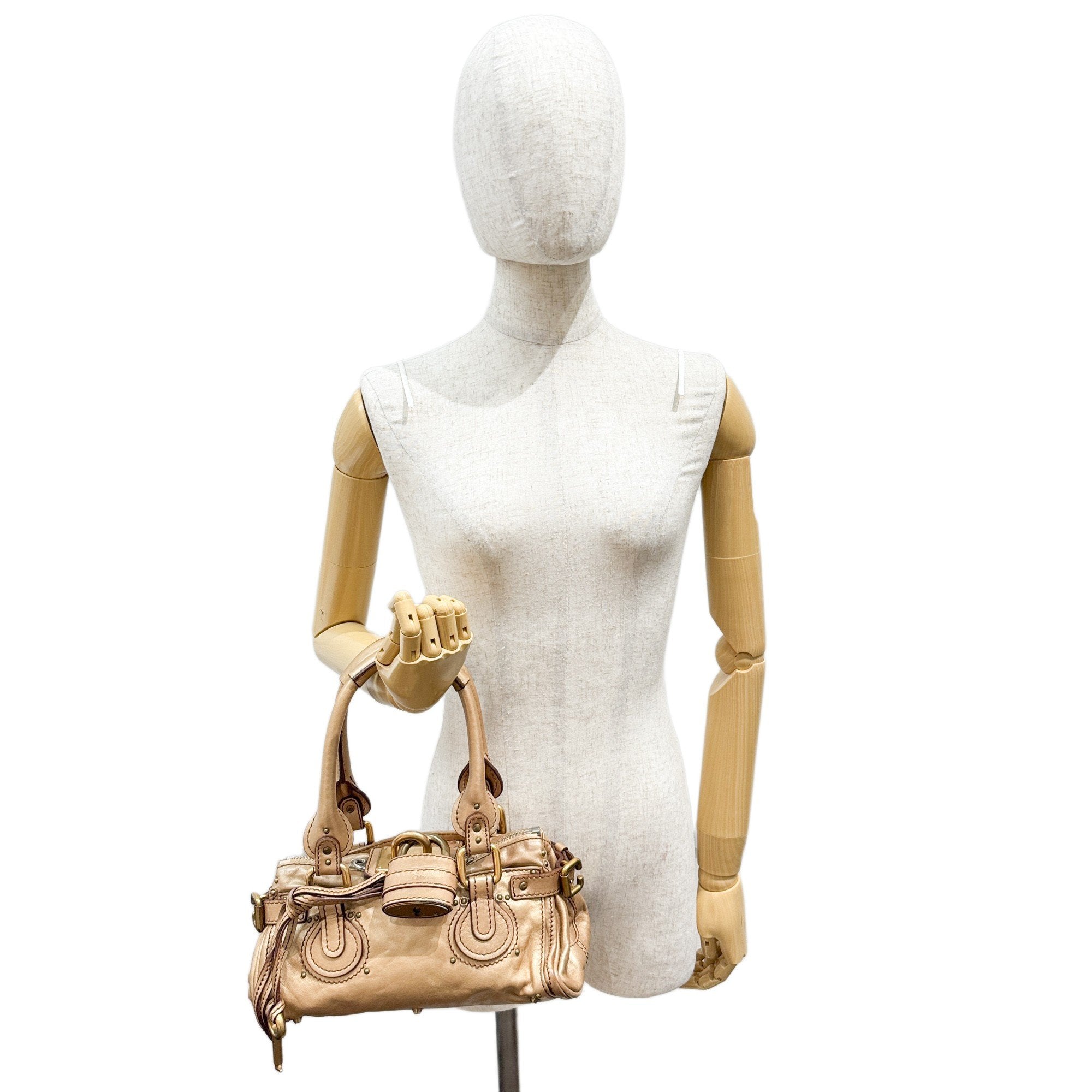 Paddington Mini Gold Leather Shoulder Bag