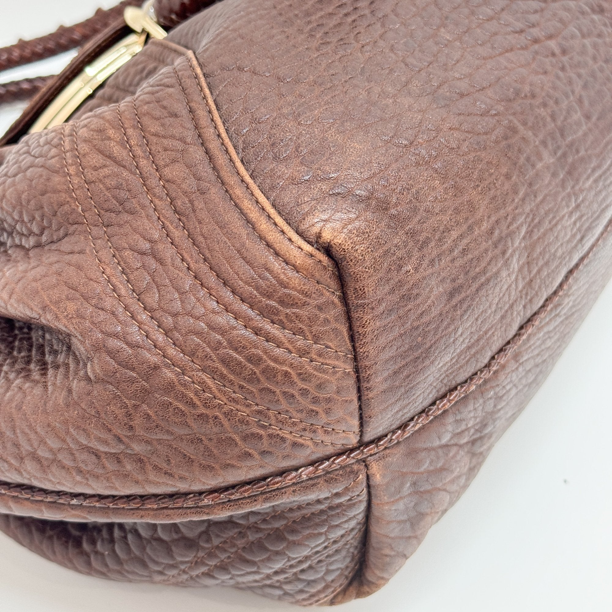 Spy Brown Leather Shoulder Bag