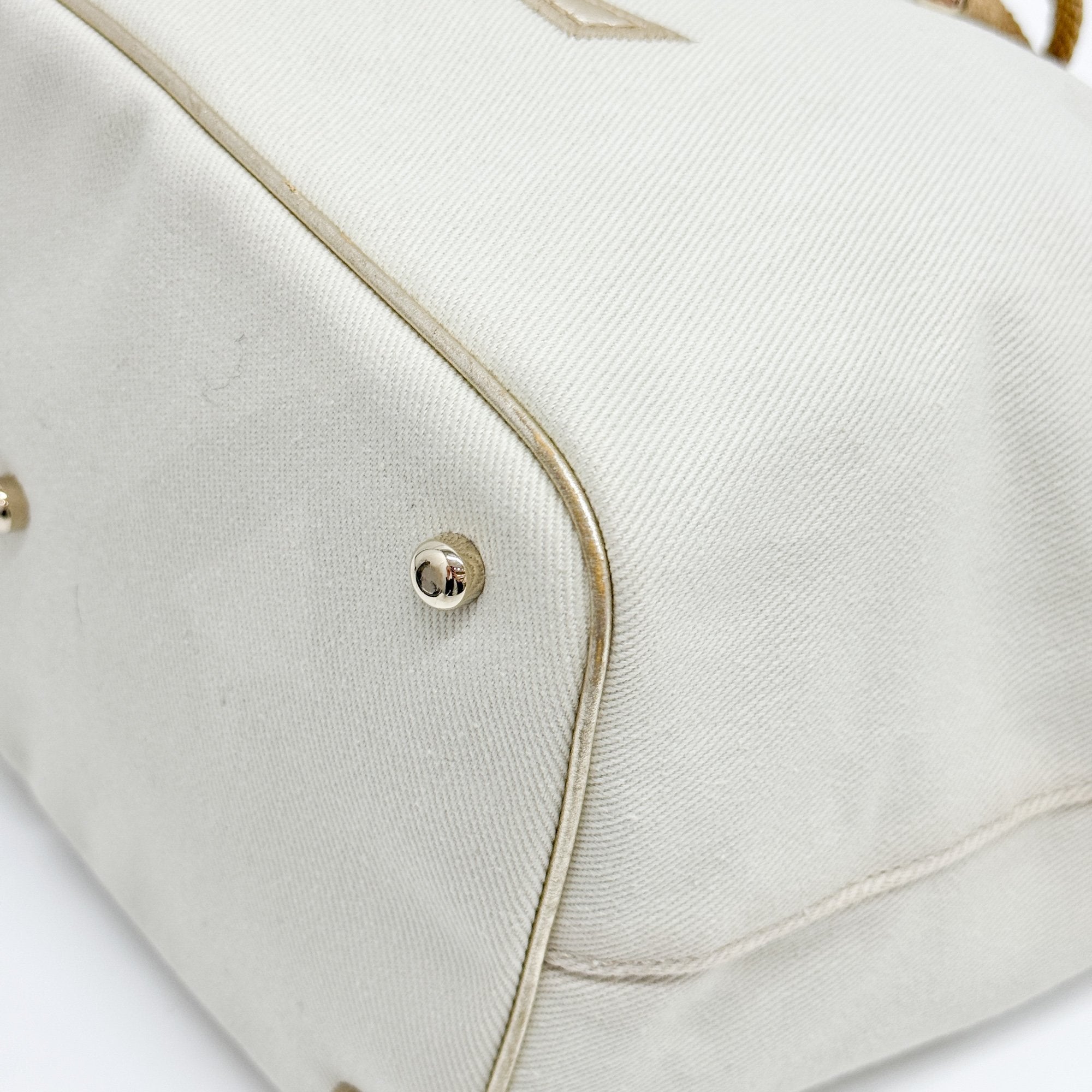 Kahala Eggshell White Canvas Tote Bag