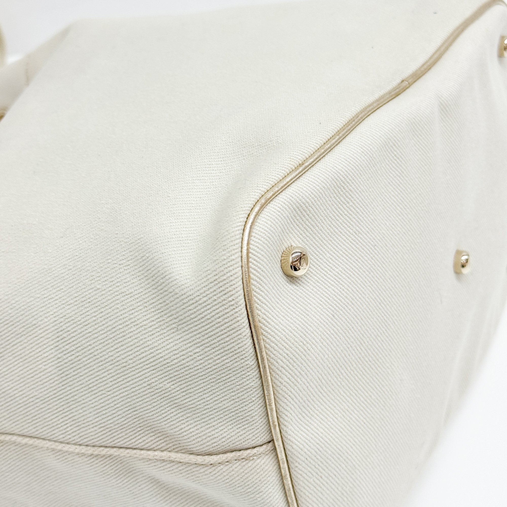 Kahala Eggshell White Canvas Tote Bag