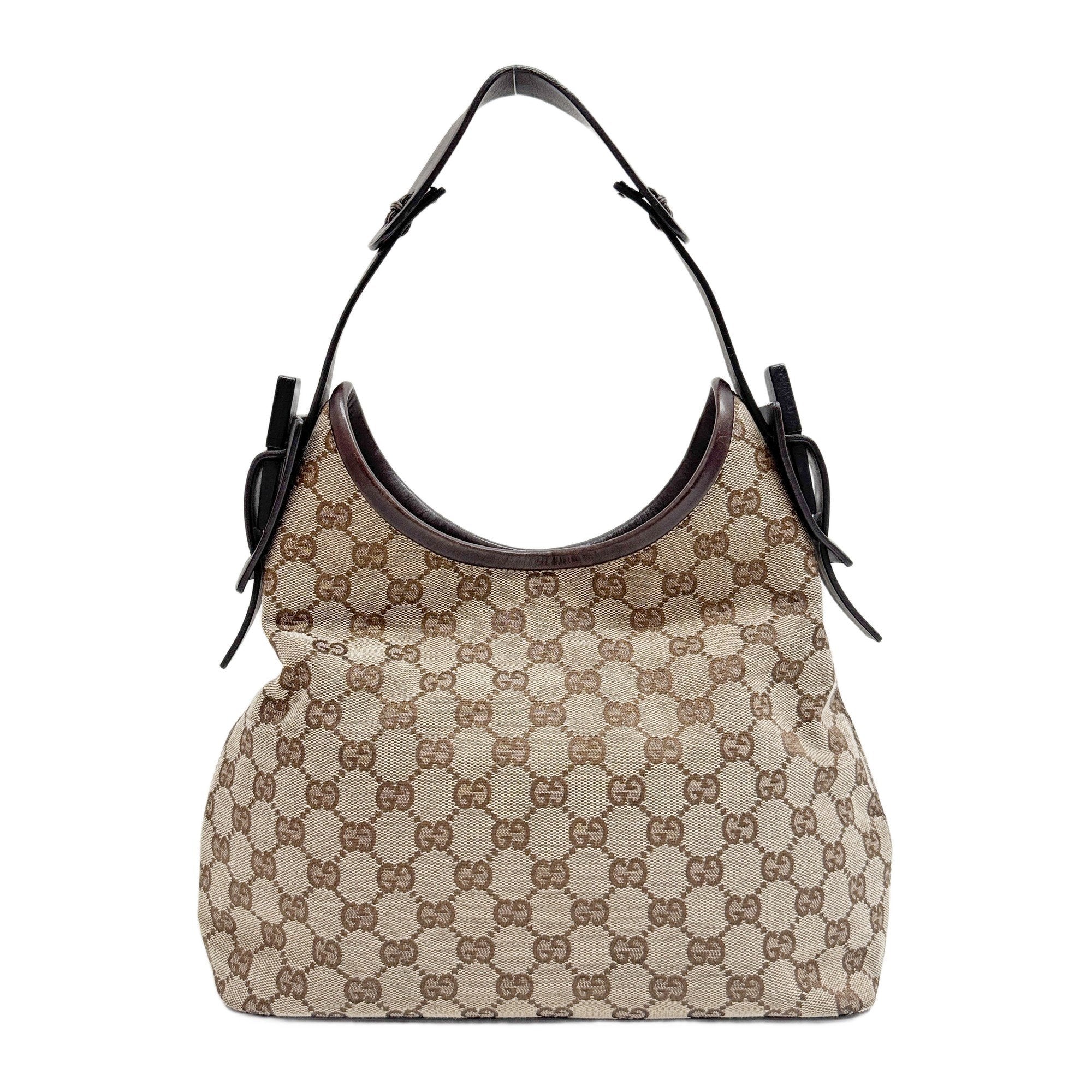 Brown GG Canvas Hobo Bag