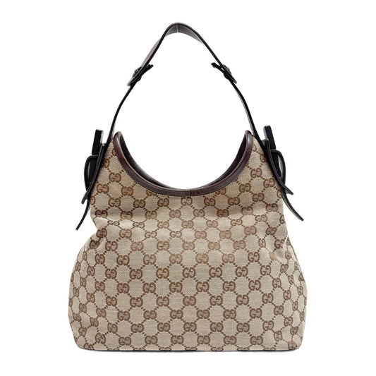 Brown GG Canvas Hobo Bag