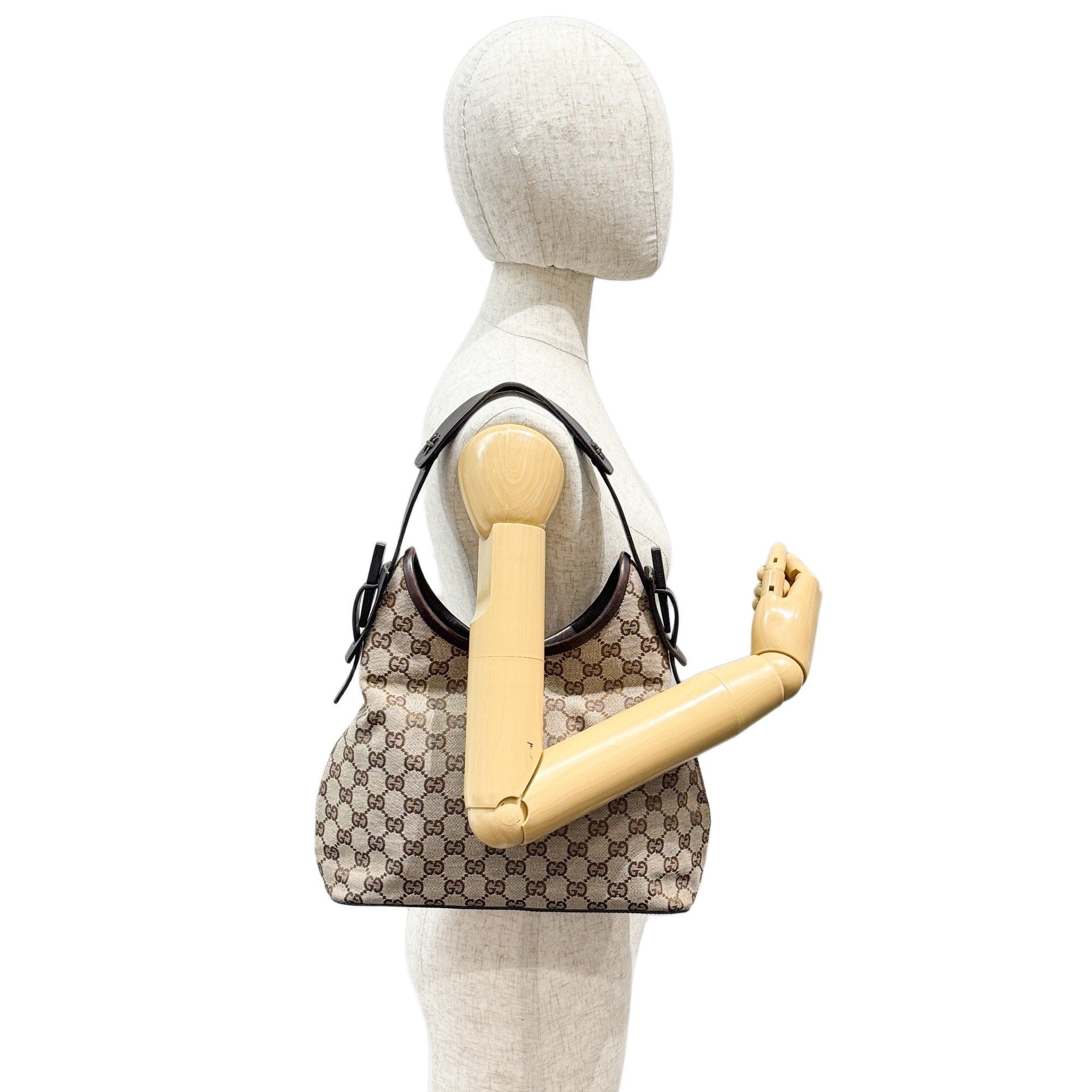 Brown GG Canvas Hobo Bag