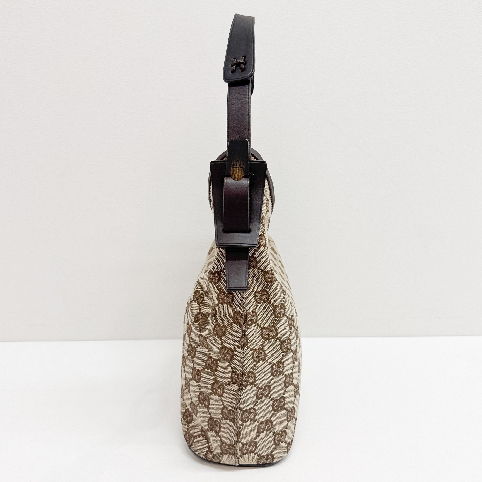 Brown GG Canvas Hobo Bag