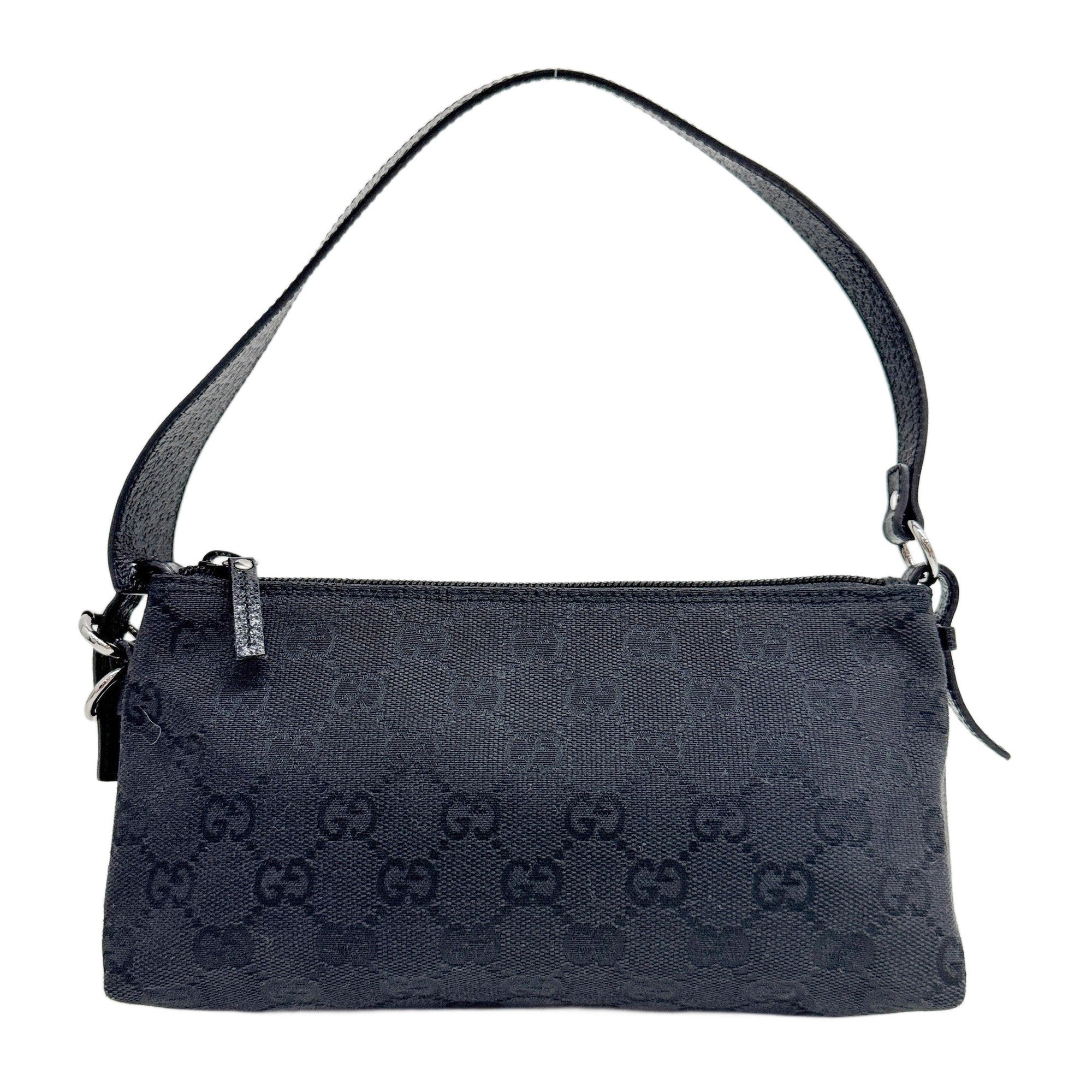 Black GG Canvas Pouch Bag