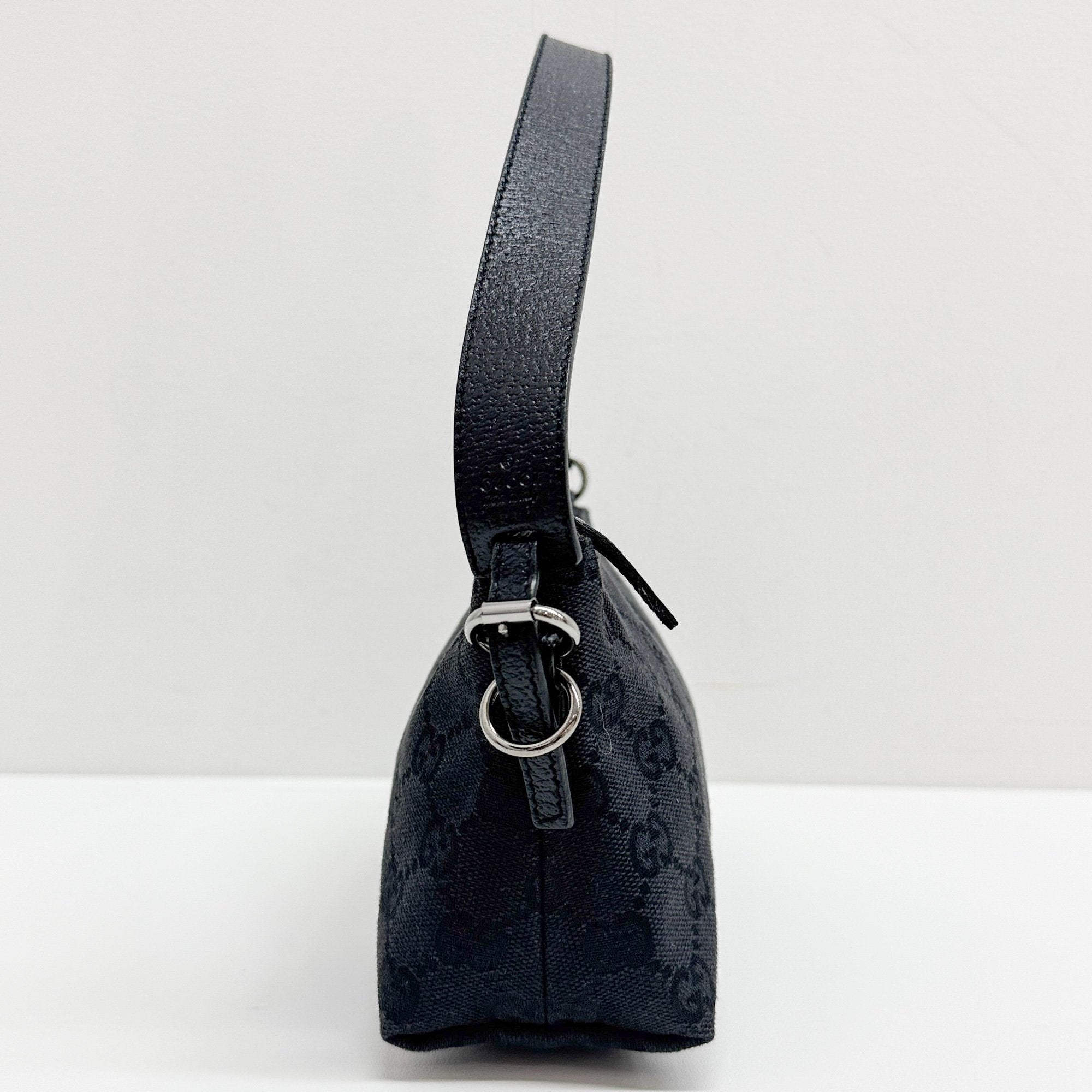 Black GG Canvas Pouch Bag
