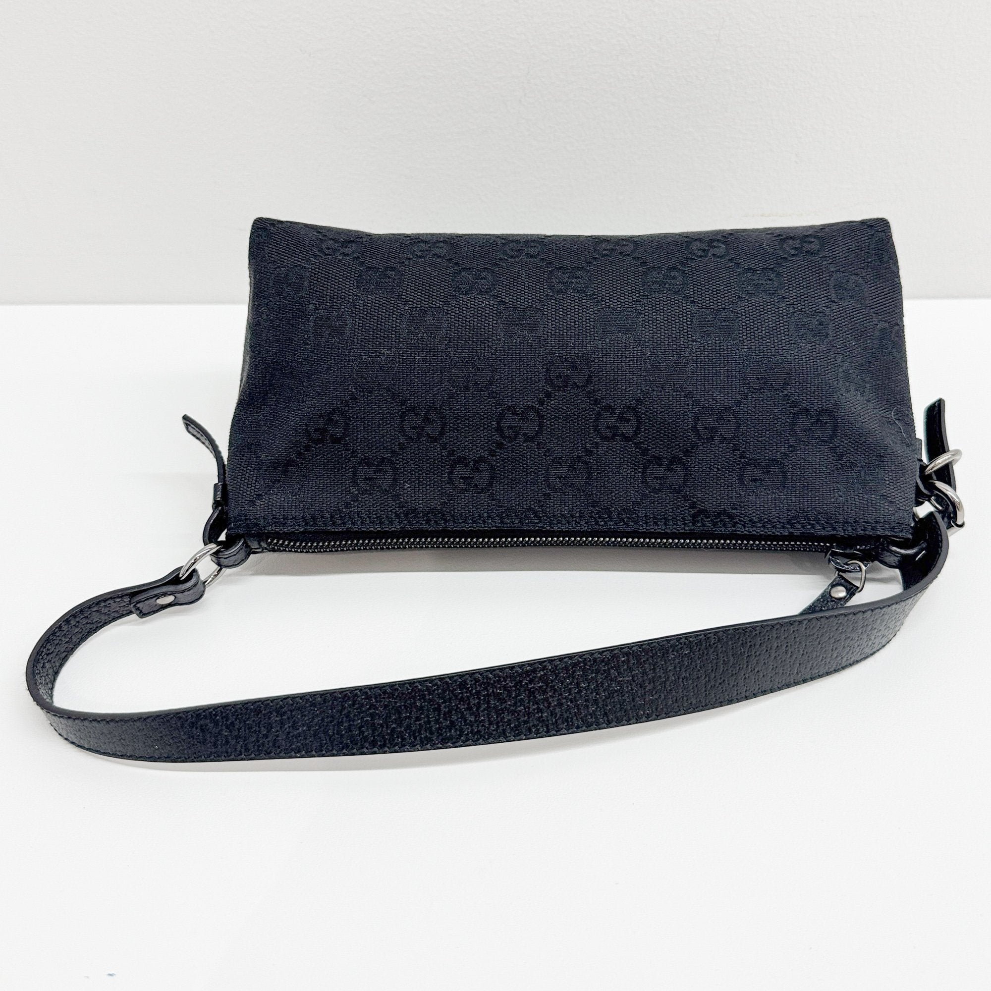 Black GG Canvas Pouch Bag