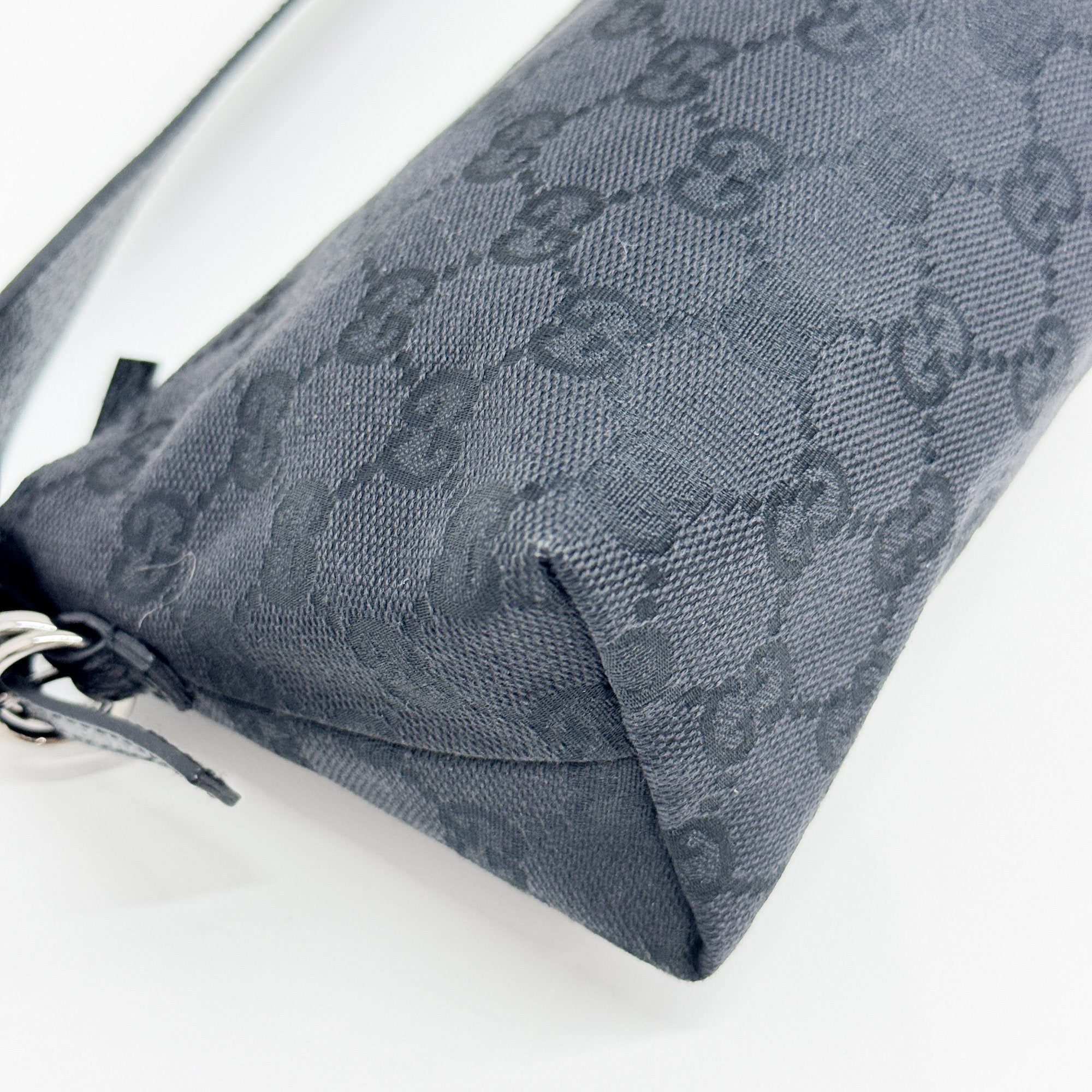 Black GG Canvas Pouch Bag