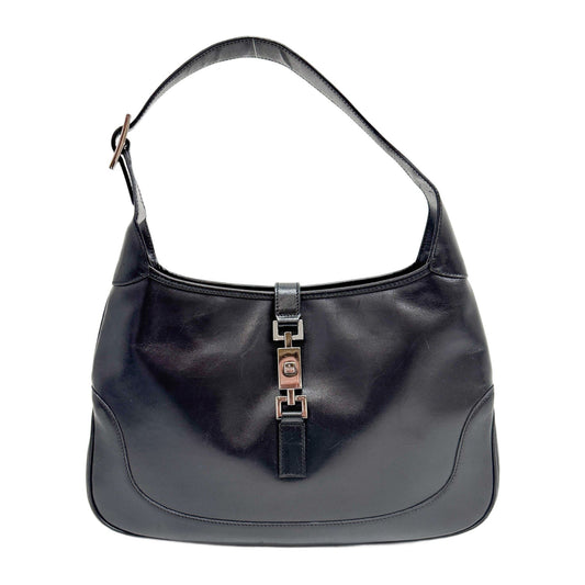 Jackie Black Leather Shoulder Bag