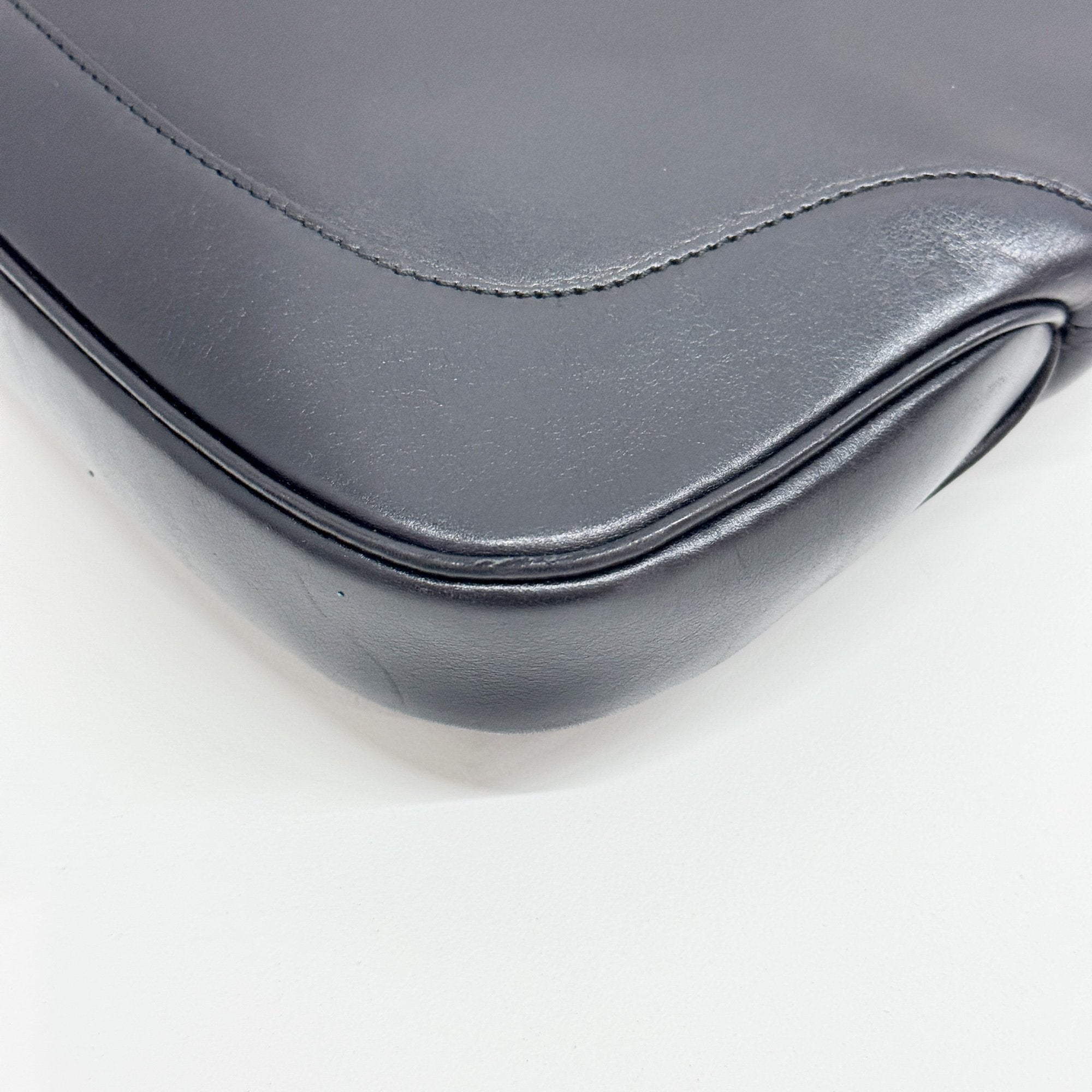 Jackie Black Leather Shoulder Bag