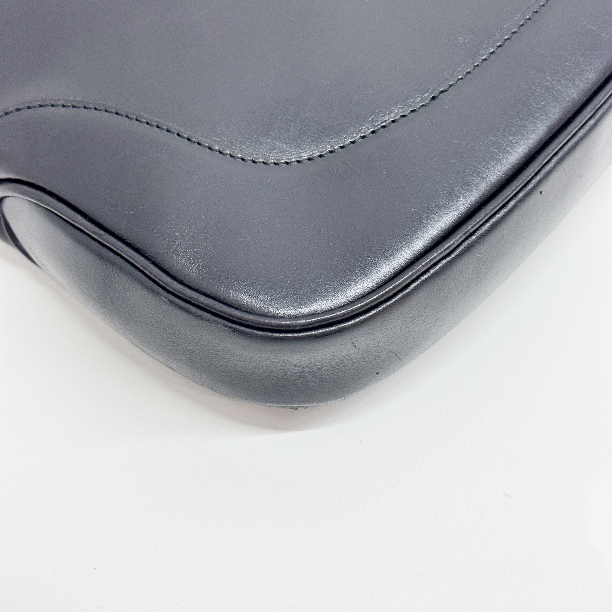 Jackie Black Leather Shoulder Bag