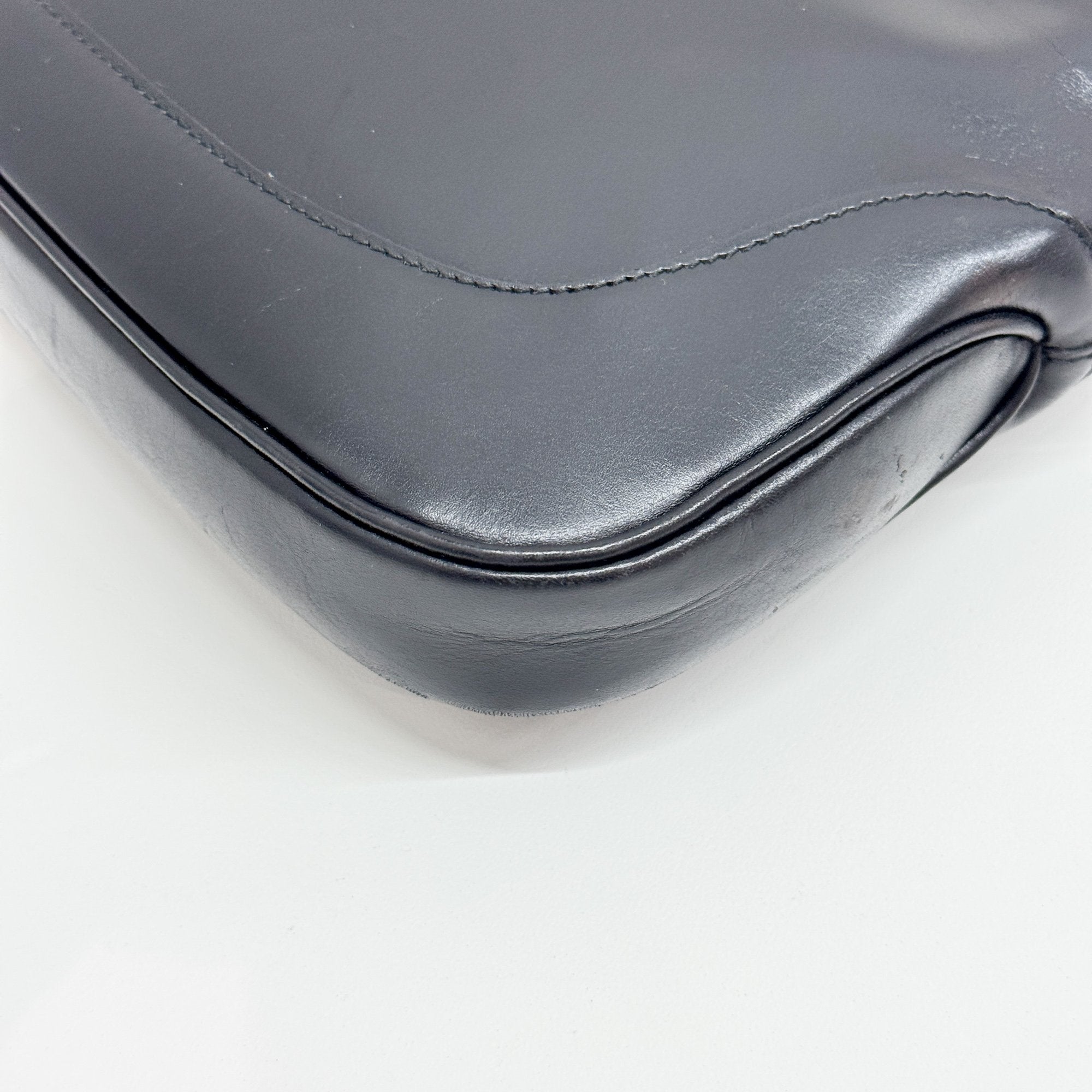 Jackie Black Leather Shoulder Bag